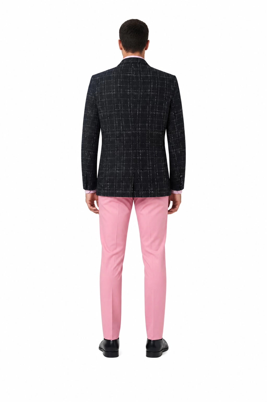 Elie Balleh Men's Slim Fit Plaid Boucle Sportcoat