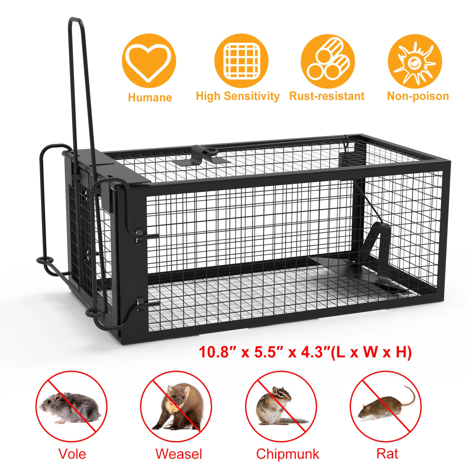 GBruno 2-Pack Humane Rodent Trap Cage