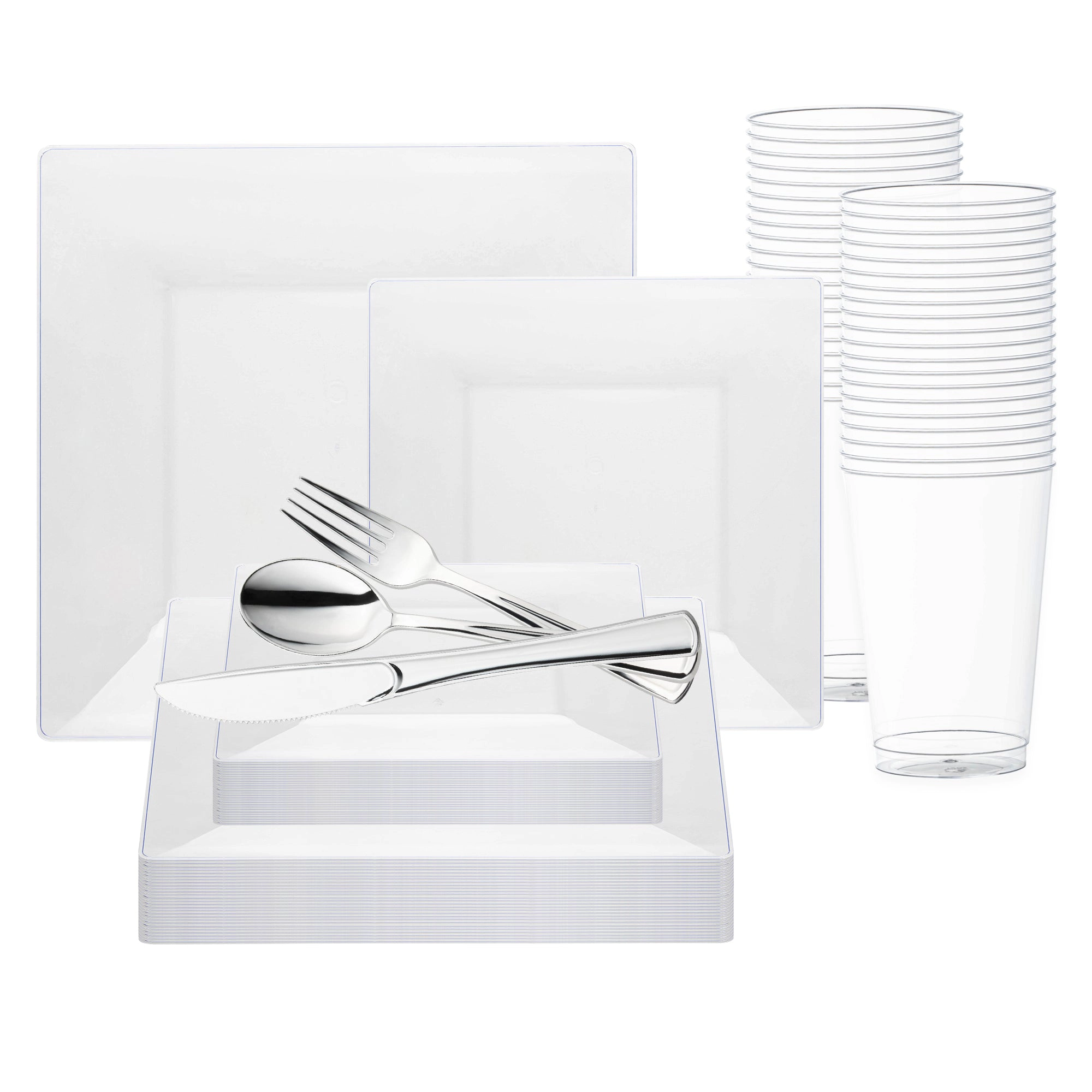 Smarty Had A Party Clear Square Plastic Wedding Value Set