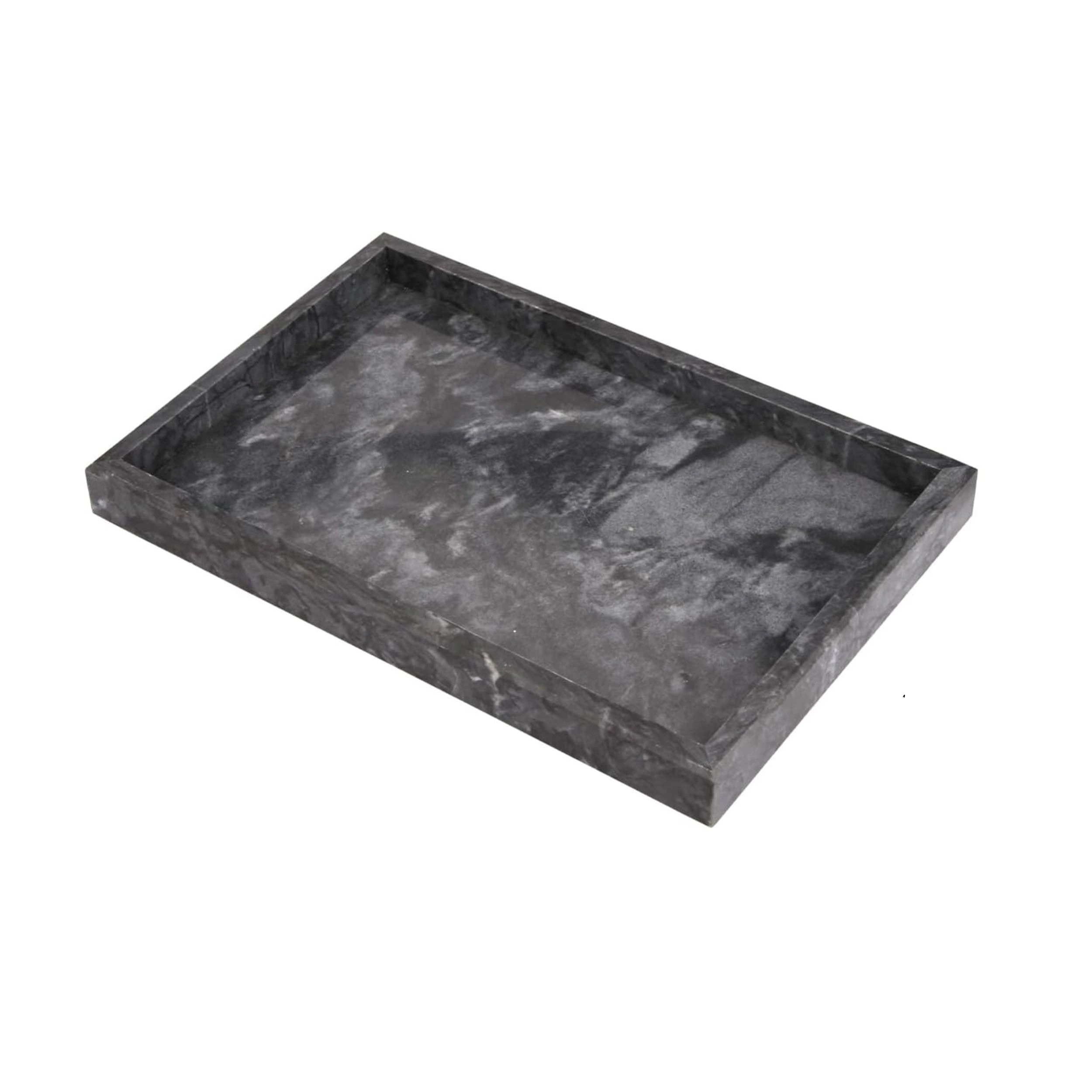 Stock Preferred Marble Bathroom Vanity Tray 12 x 8 Inch Decorative Countertop Organizer
