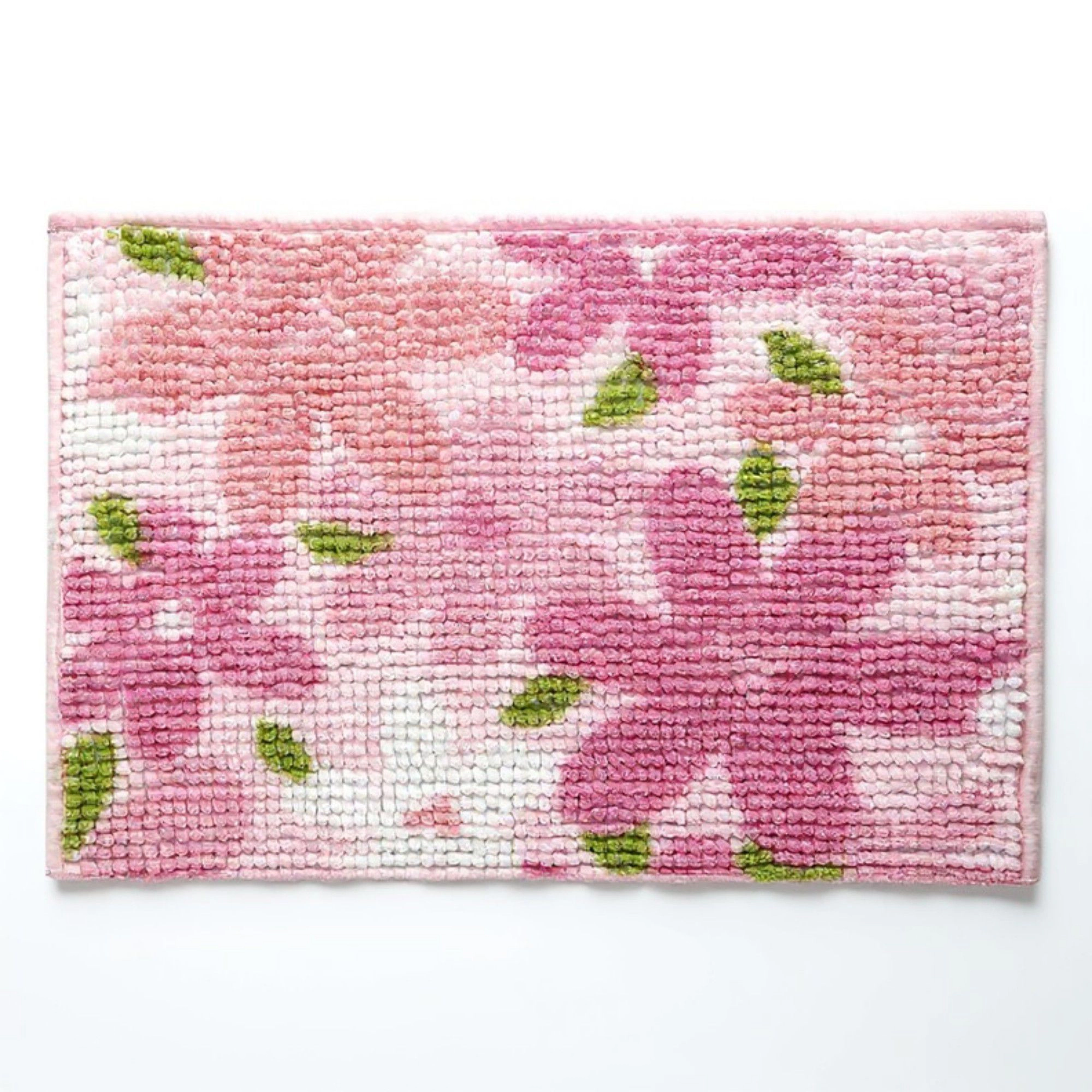 Alilang Unisex Plush Absorbent Bathroom Floor Mat with Floral Pattern Soft Textured Bath Rug for Tub Shower and Sink Are