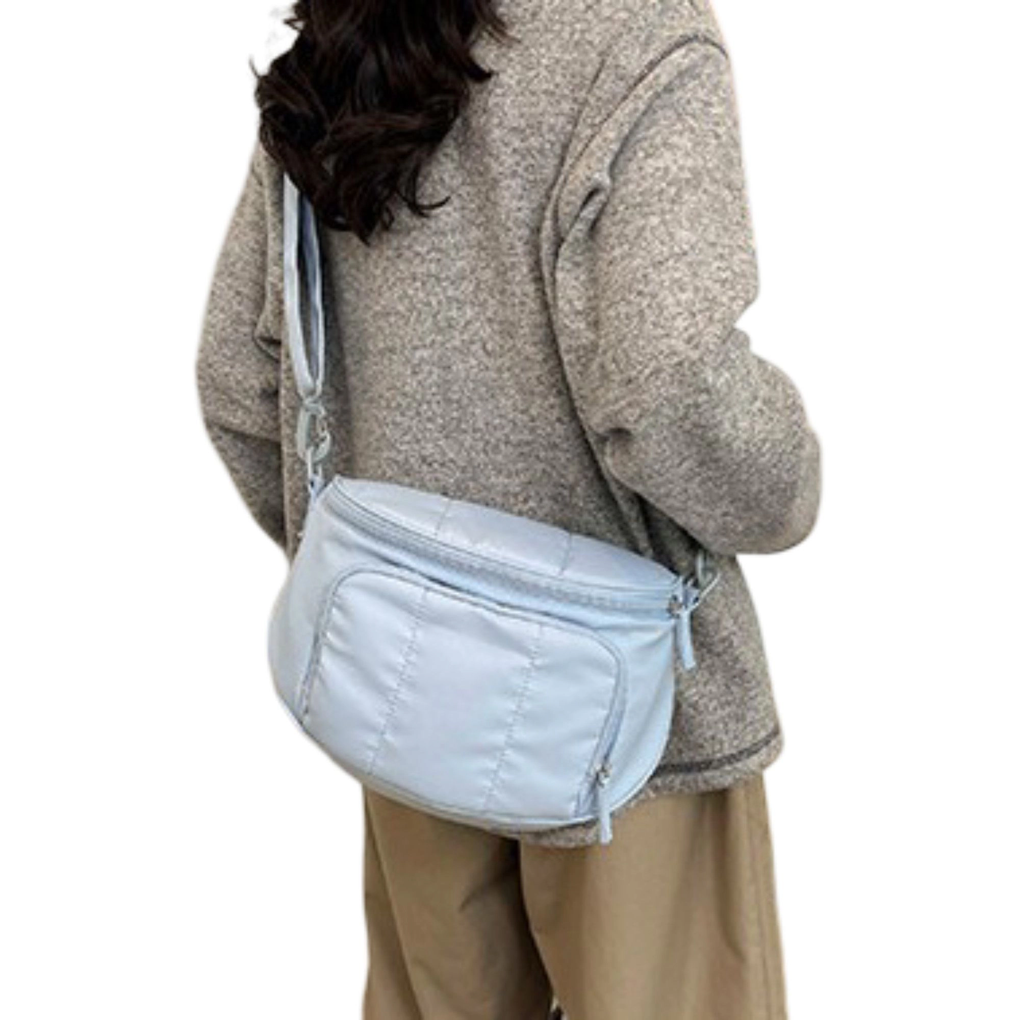 Alilang Women's Crossbody Shoulder Bag with Multiple Zip Pockets and Adjustable Strap