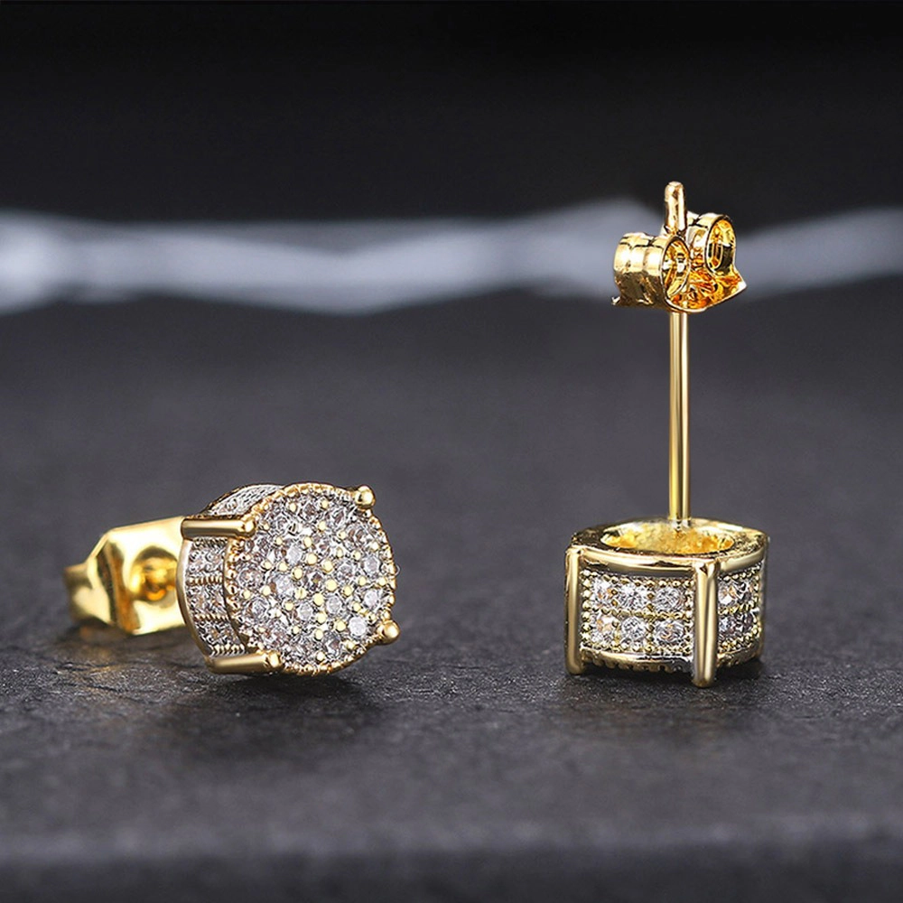 Sparkling Halo Cubic Zirconia Stud Earrings for Women