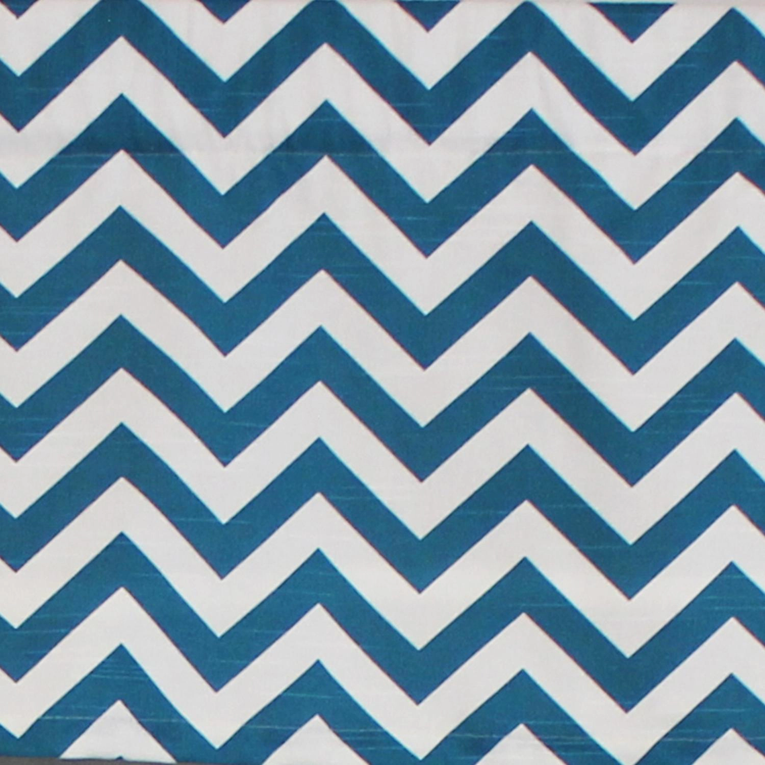 RLF Home Zig-Zag Tailored 100% Cotton with Fully Lined 3" Rod Pocket Valnance for Windows 50" x 14" Blue