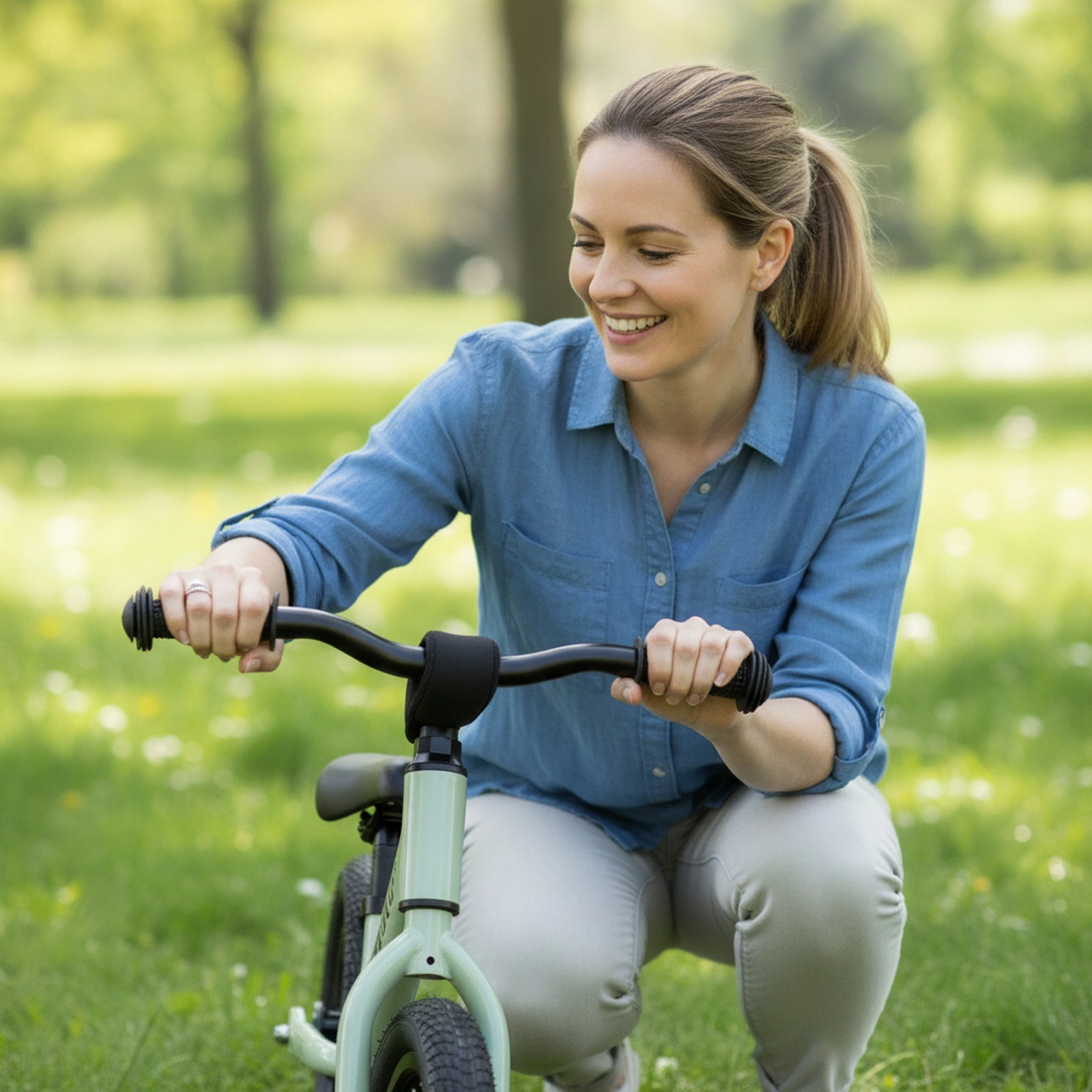12-in Balance Bike with Magnesium Alloy Frame Rotatable Handlebar and Adjustable Locking Seat for 36+ Months Kids Bike