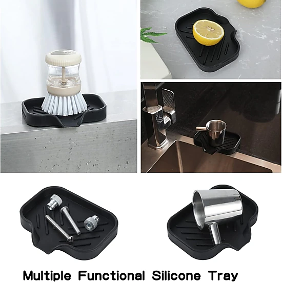 Giantpower 2PCS Silicone Bathroom Soap Dishes with Drain Spout-Bathroom ...