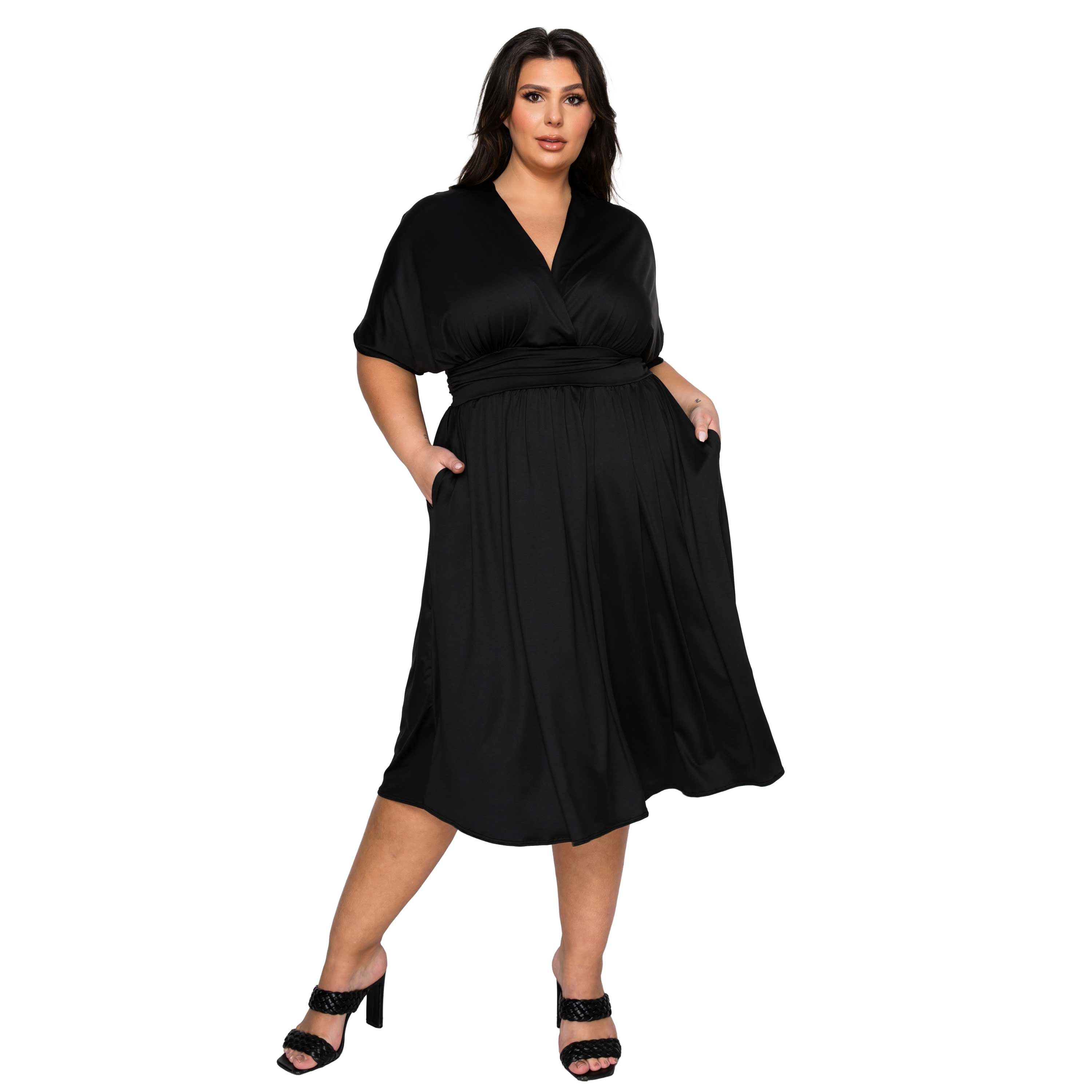 L I V D Women's Plus Cyra Empire Midi Dress