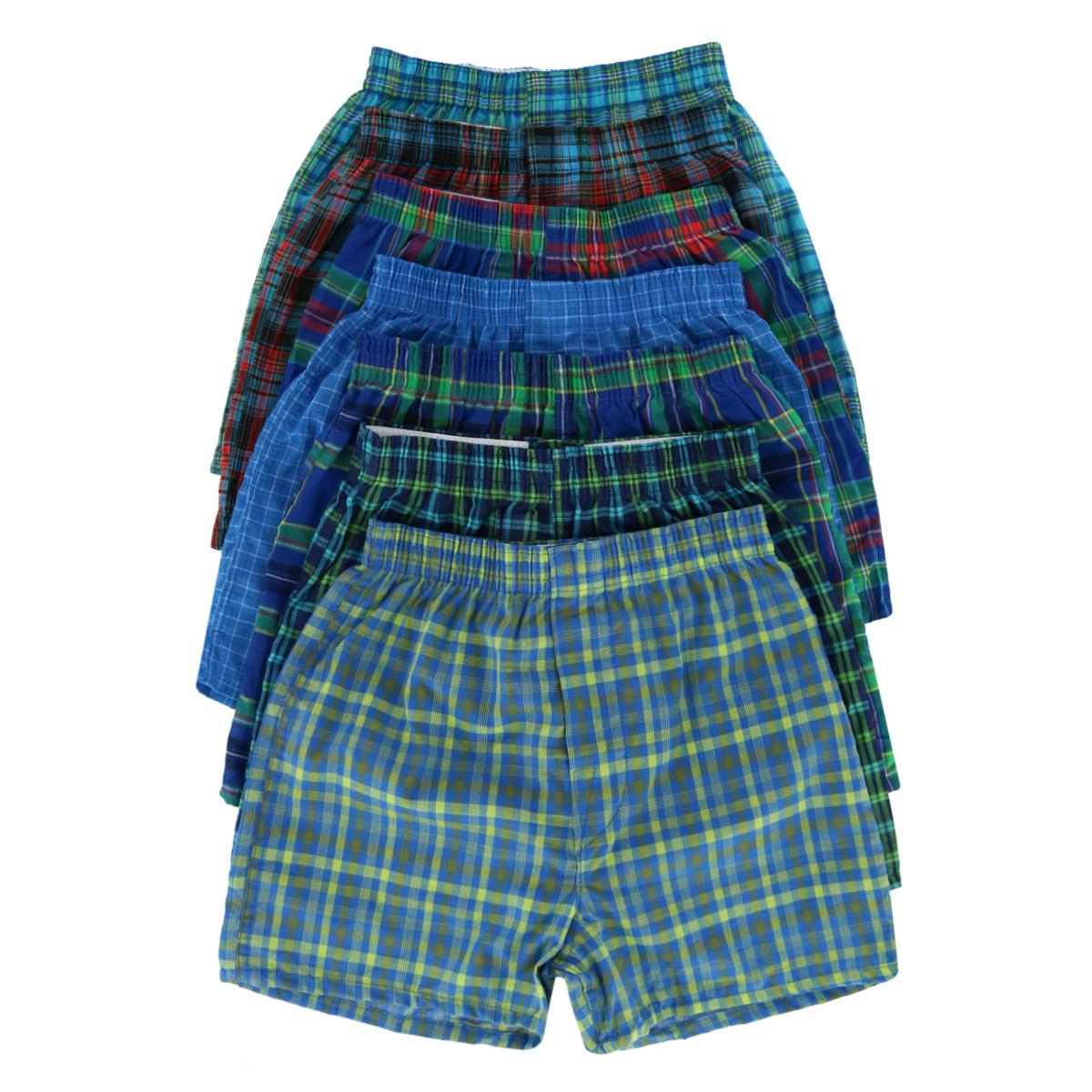 Fruit of the Loom Boy's Tartan Plaid Boxers Assorted (7 Pack)