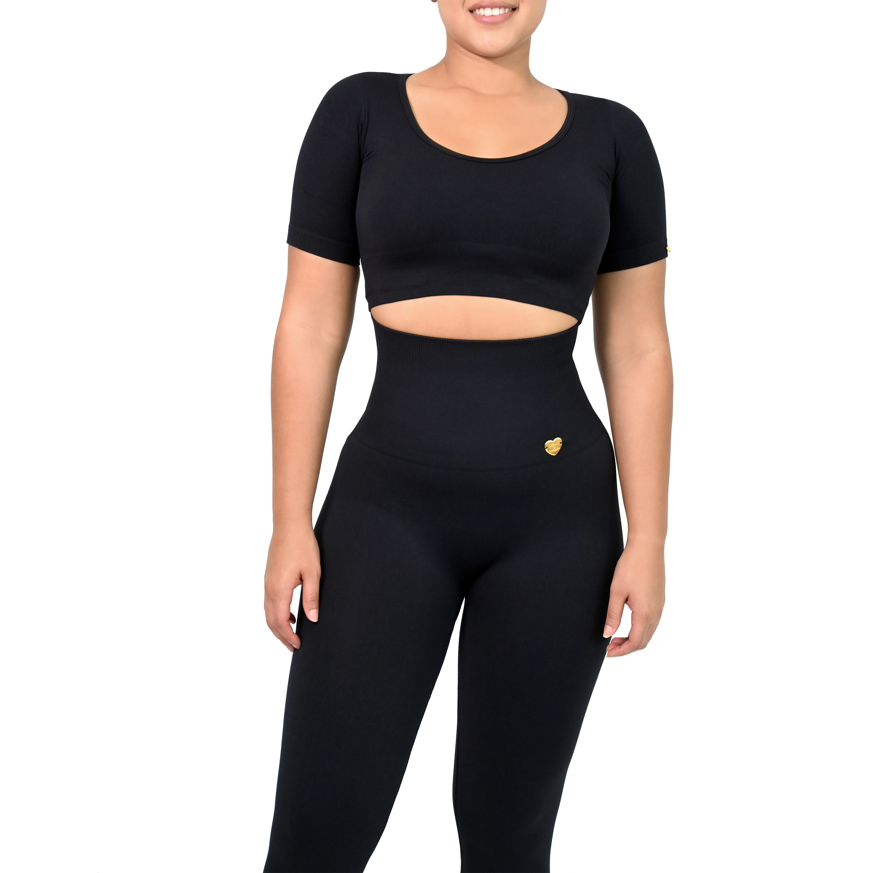 Yahaira Women's Shaping Leggings High Waist Double Tummy Short Sleeve