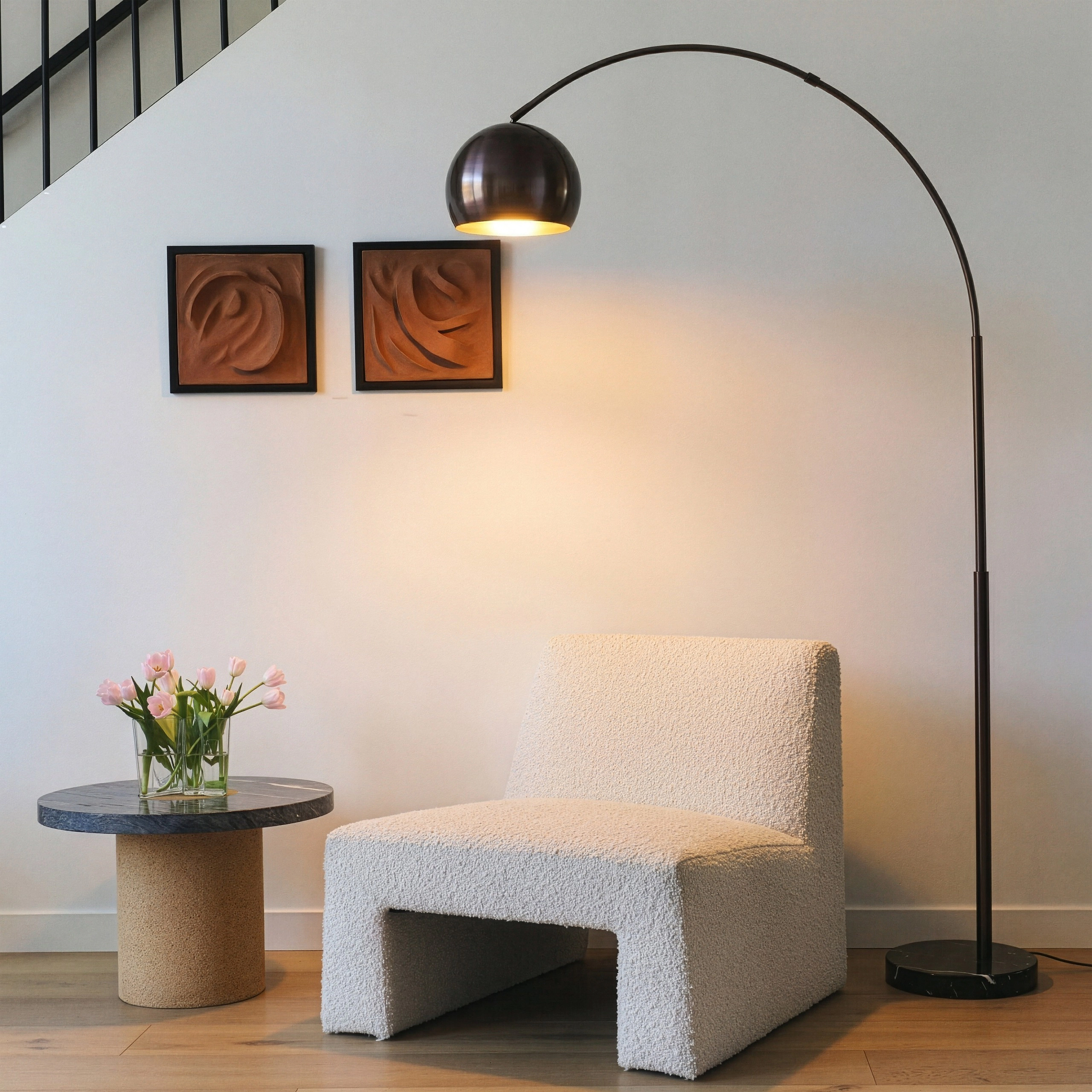 Brightech Olivia Marble Adjustable Floor Lamp