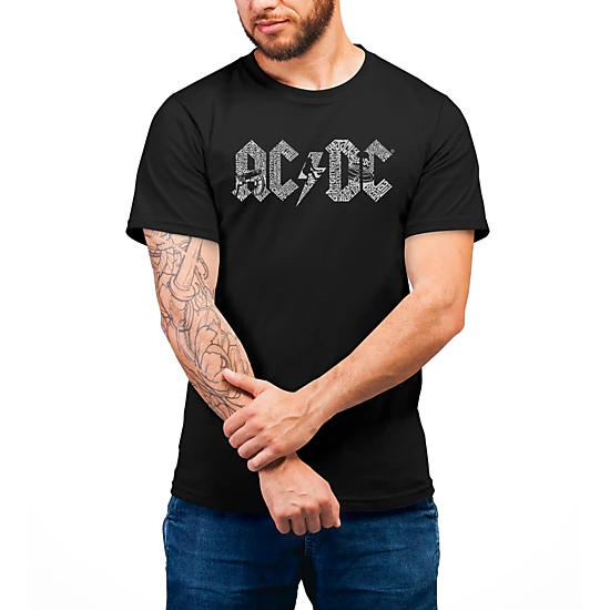 LOS ANGELES POP ART Men's ACDC Word Art T‑Shirt