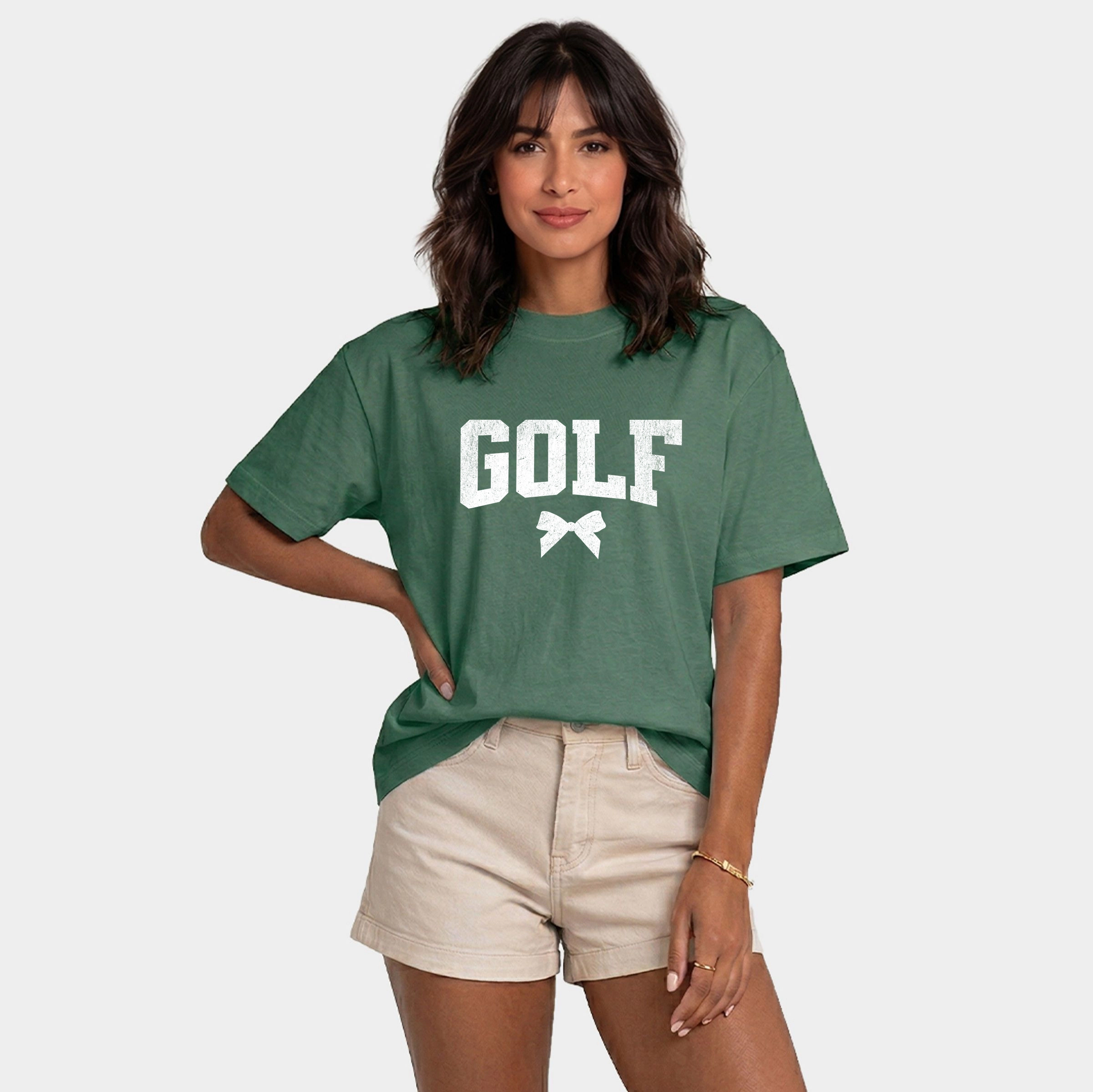 Simply Sage Market - Golf Arched Bow Women's Relaxed Boxy Tee
