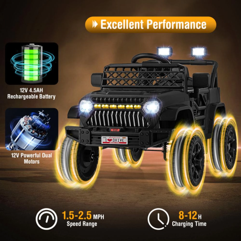 Hivvago 12V Kids Ride on Truck Car with Parental Remote and Music Player