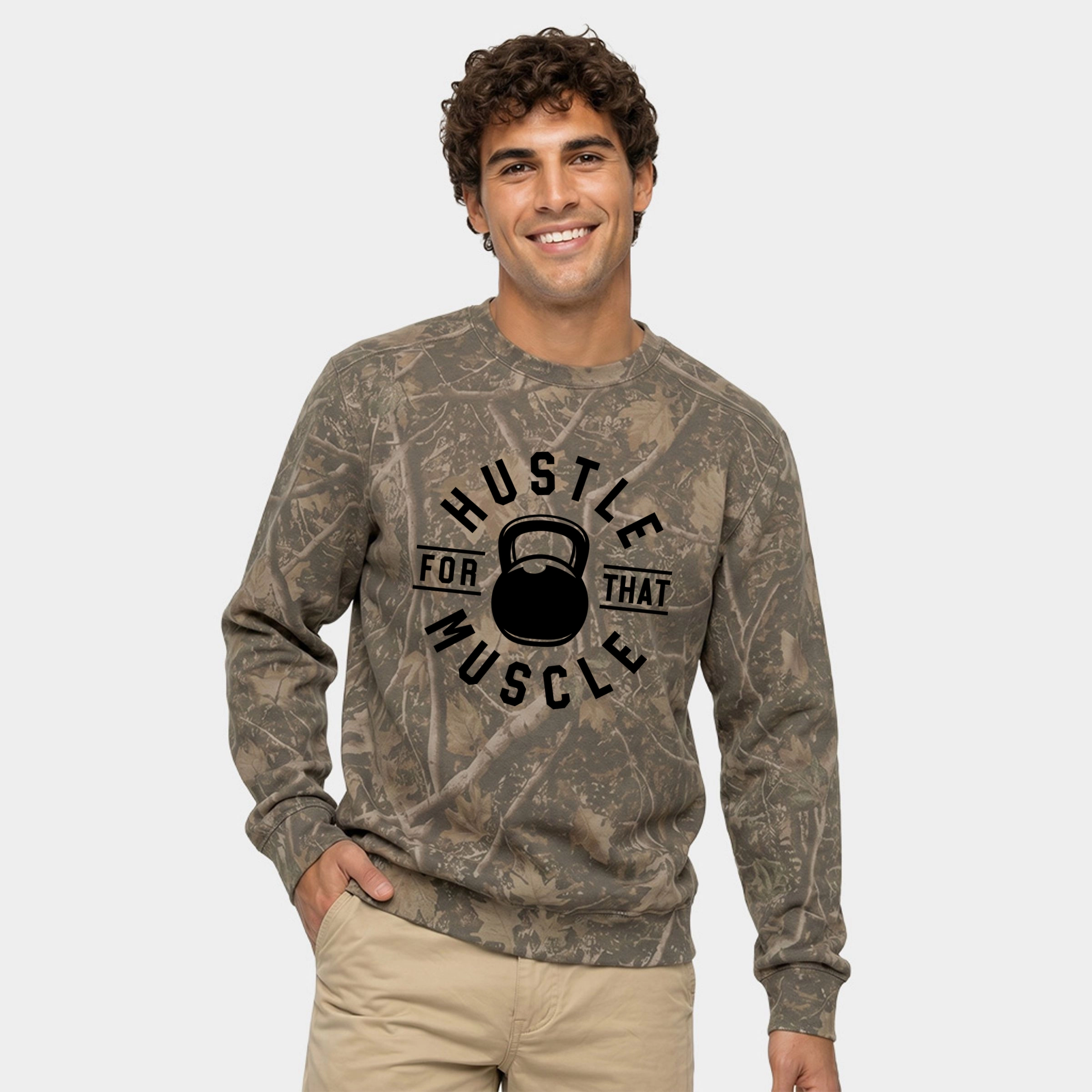 Simply Sage Market - Men's Camo Sweatshirt Hustle Kettleball