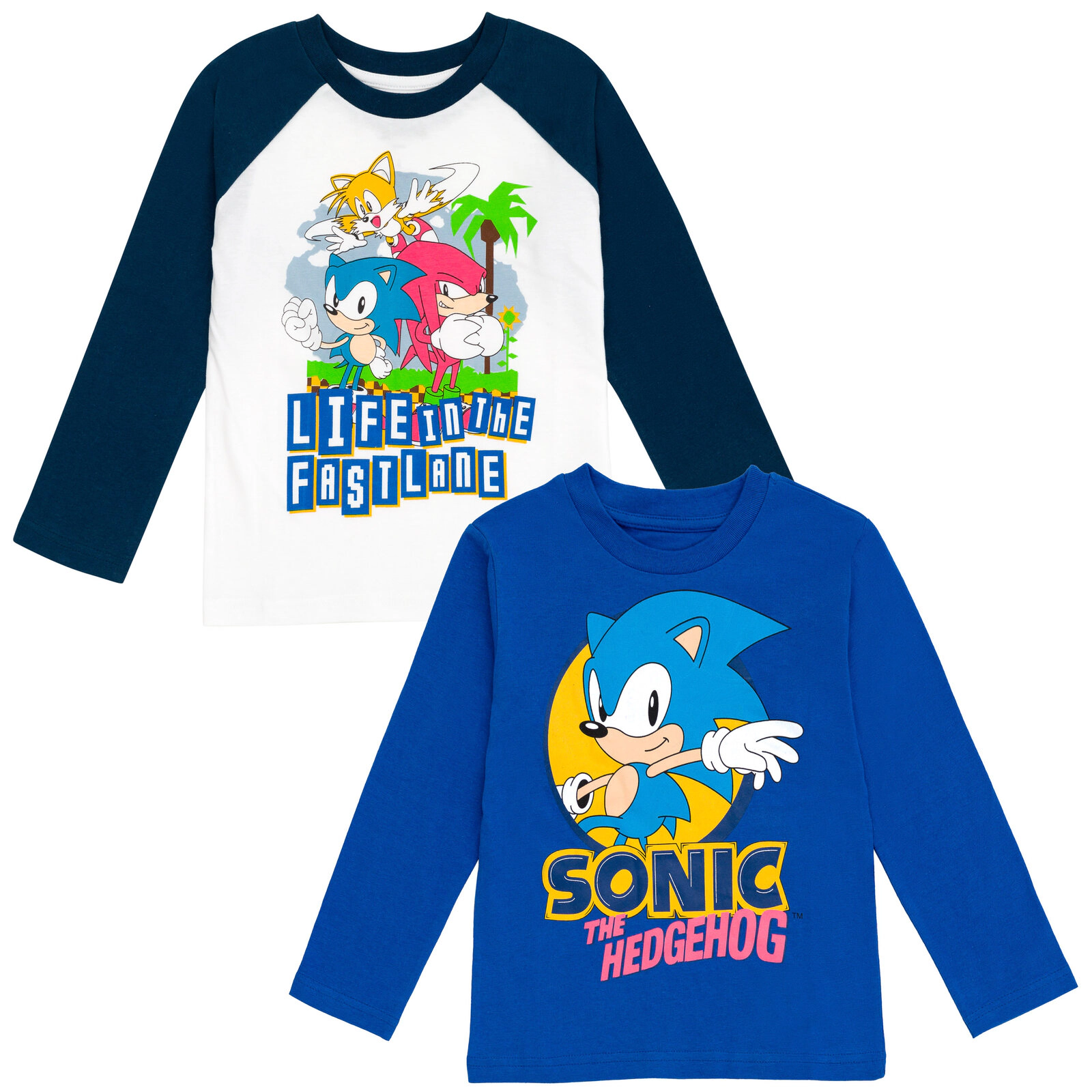 SEGA Sonic the Hedgehog Boys' 2-Pack Long Sleeve T-Shirts