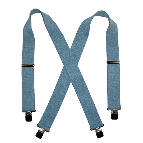CTM Men's Denim Clip-End 2 Inch Suspenders