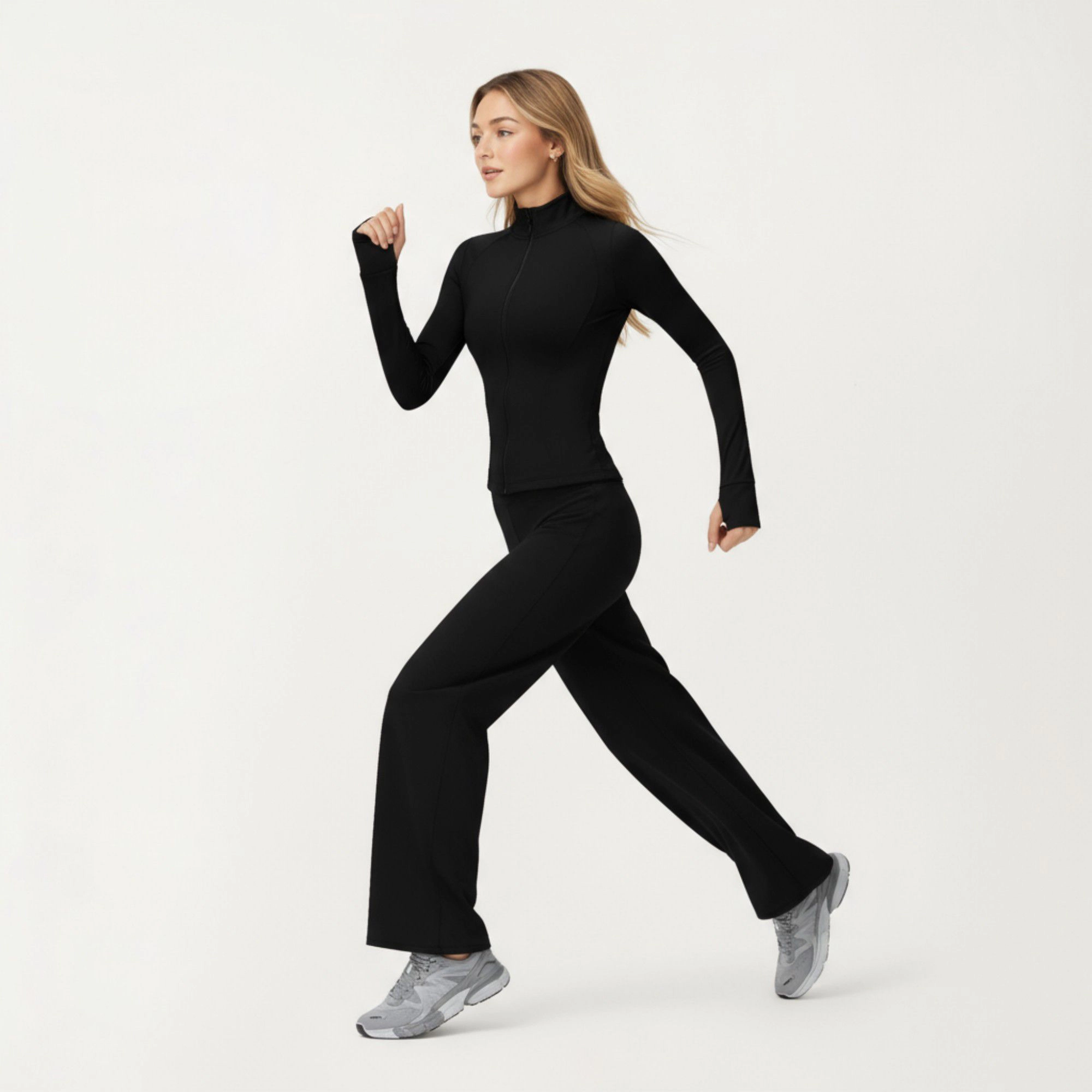 Anna-Kaci Women's High-Waist Wide-Leg Athletic Pants with Smooth Stretch Fabric and Contoured Fit