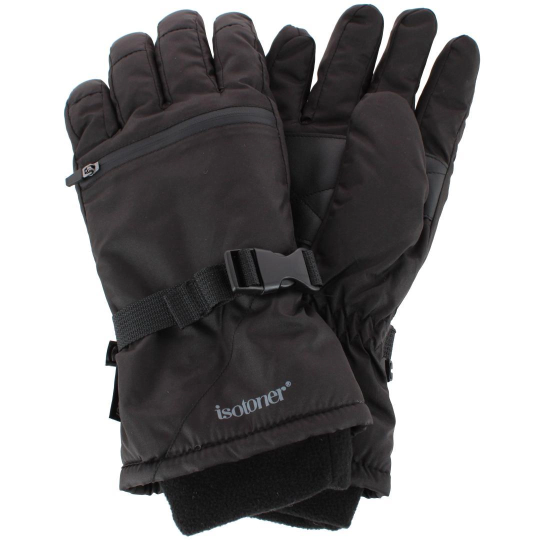Isotoner Men's Winter Ski Glove with Extended Cuff and Zipper Pocket