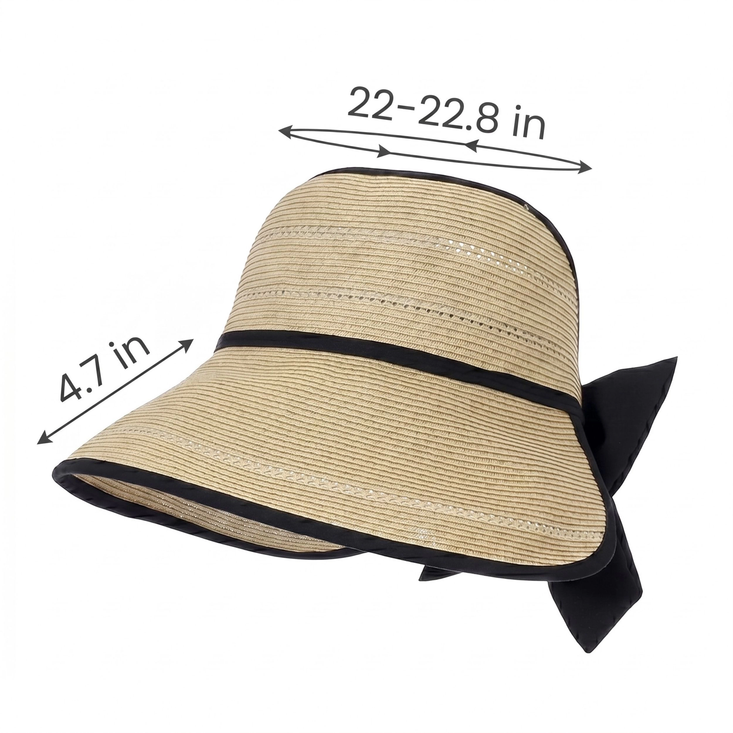Anna-Kaci Womens Wide Brim Straw Visor Hat Breathable Foldable Summer Sun Beach Vacation