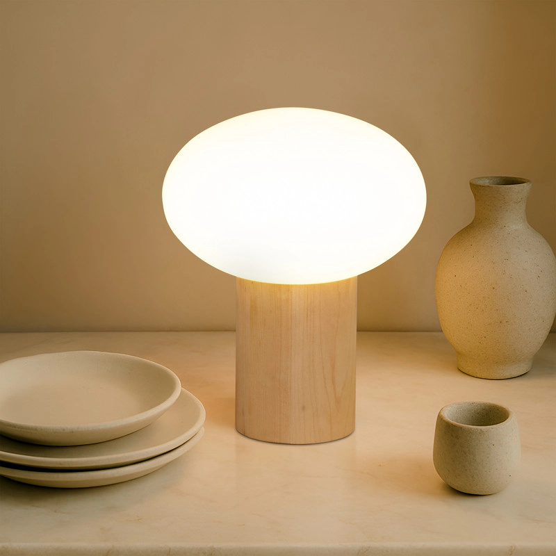 Brightech Ivy Glass Wood Desk Lamp