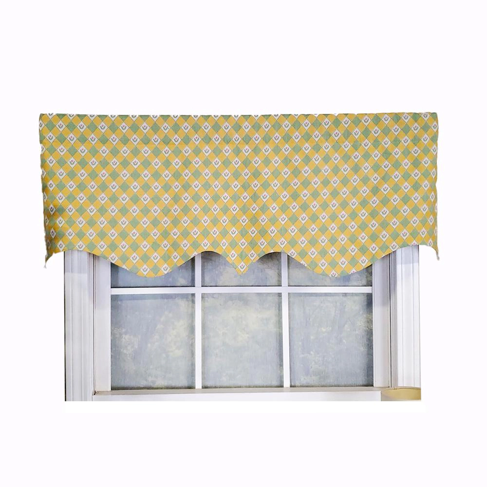 RLF Home Modern Design Classic Petite Flower Regal Style Window Valance 50" x 17" Spring