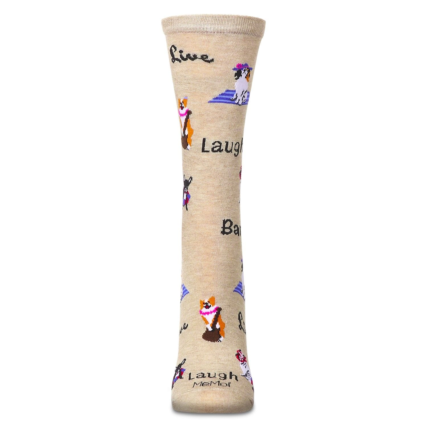 MeMoi Women's Live Laugh Bark Rayon From Bamboo Crew Socks