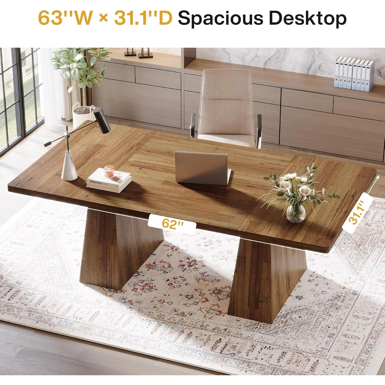 Tribesigns Contemporary Wood Executive Desk