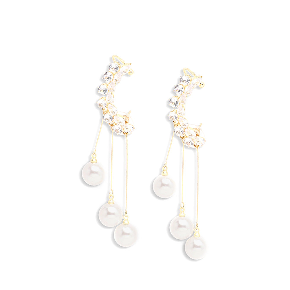 SOHI Women's White Drop Earrings