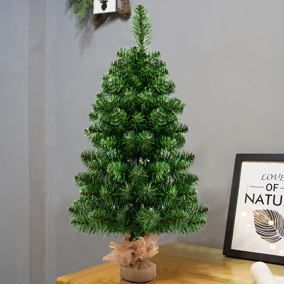 Costway 2/3Ft Season Decoration PVC Artificial Small Christmas Tree