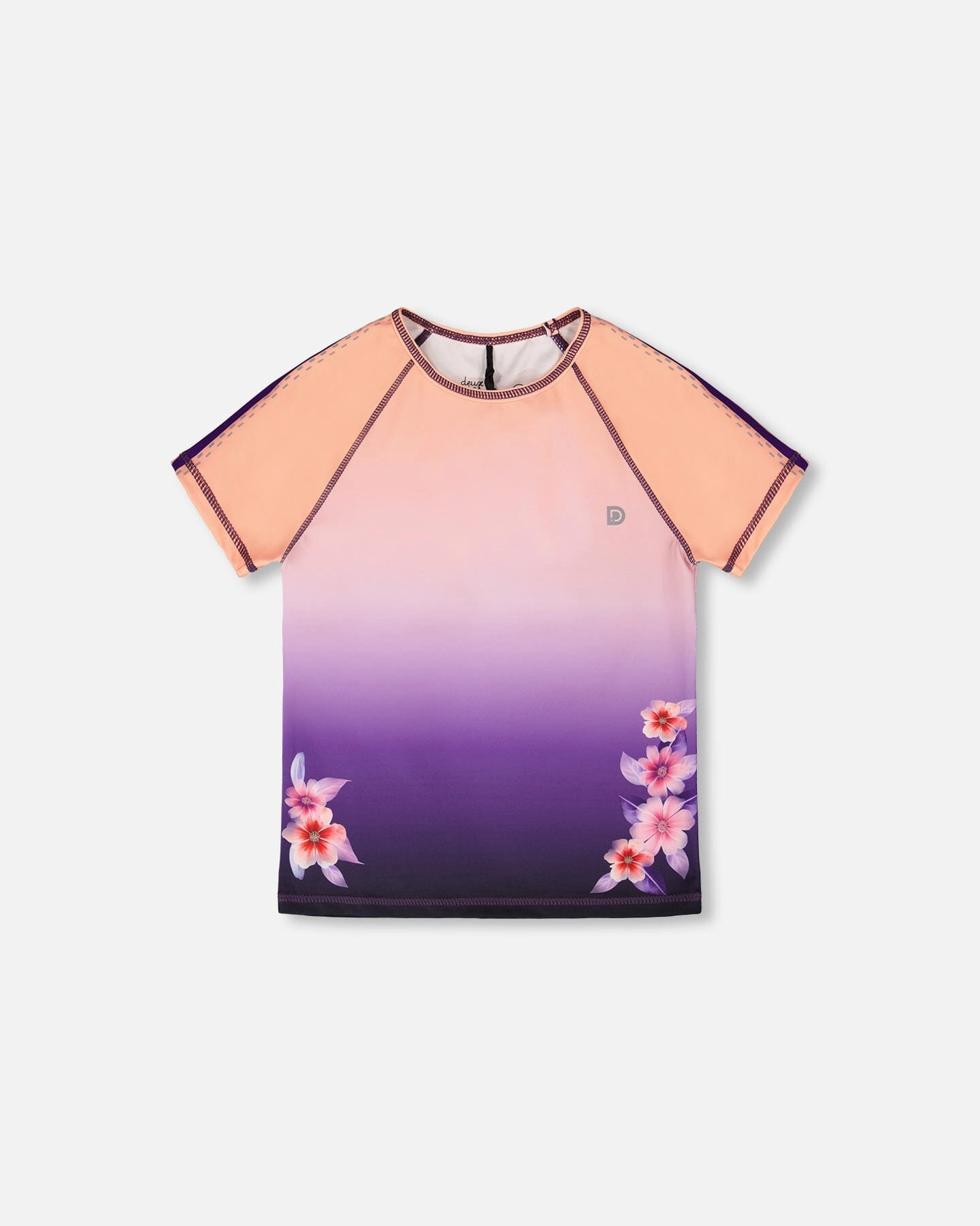 Deux par Girls Athletic Short Sleeve Top Recycled Polyester To Gradient