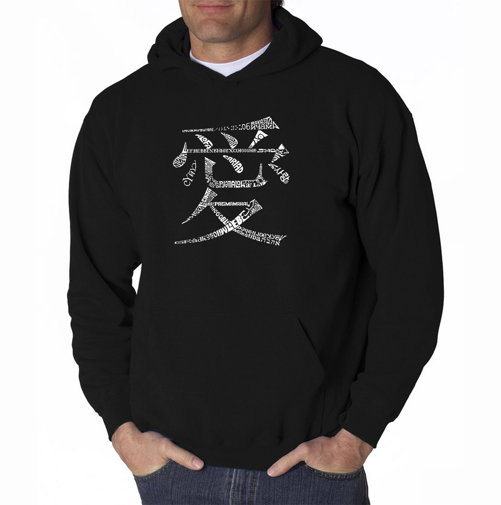 LA Pop Art The Word Love 44 Languages - Men's Hooded Sweatshirt