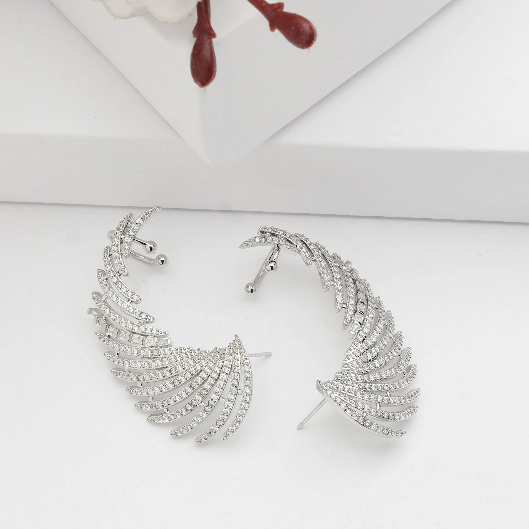 AGP PARIS Womens Diva Wings Ear Drop Earrings