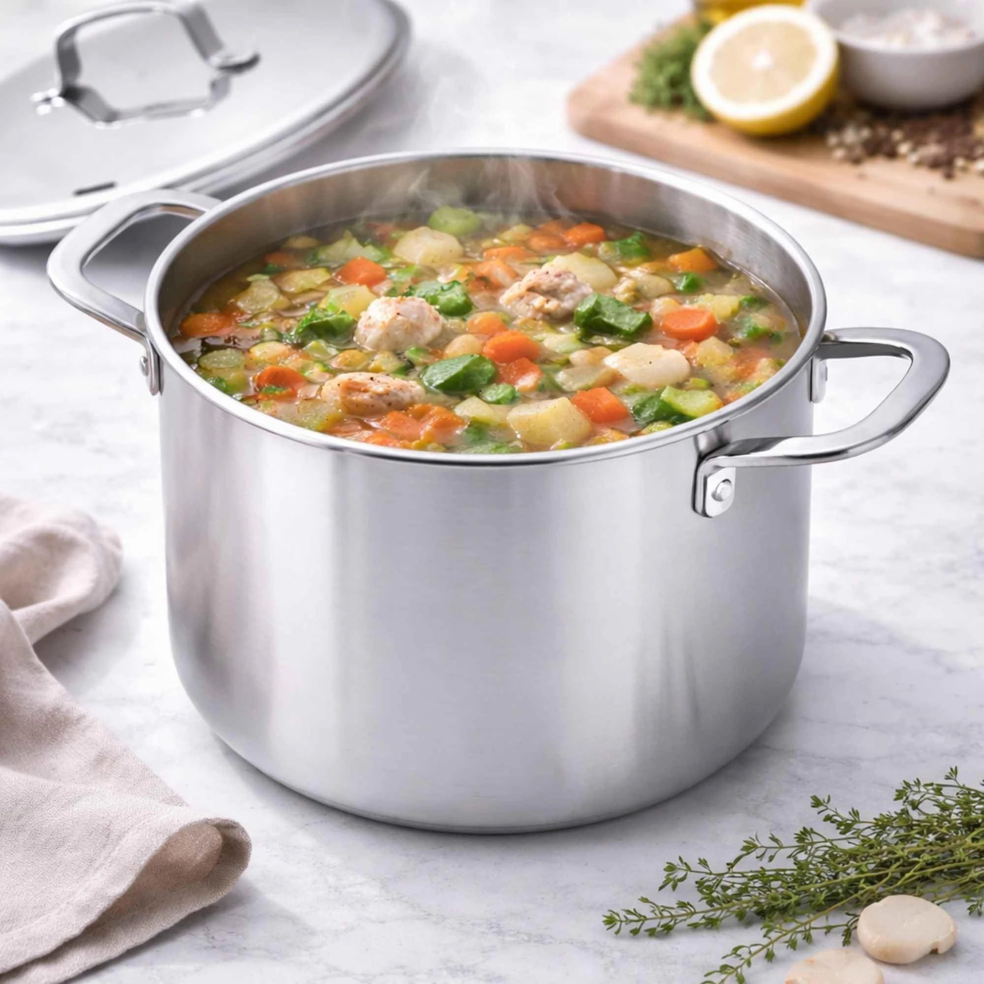 Alva Maestro Stainless Steel 8-Qt Stock Pot with Lid