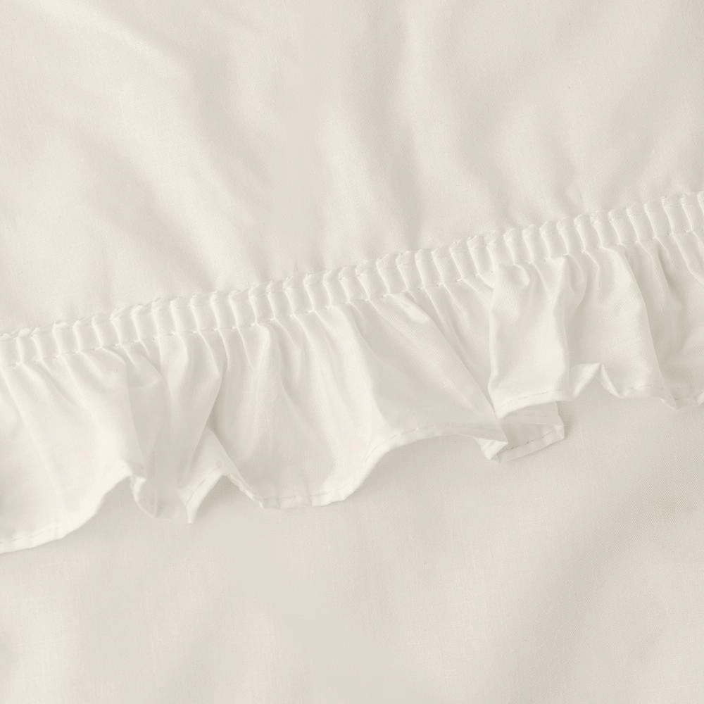Ellis Home Classic Narrow Ruffle 2-Piece Natural Color Rod Pocket Curtain Panel