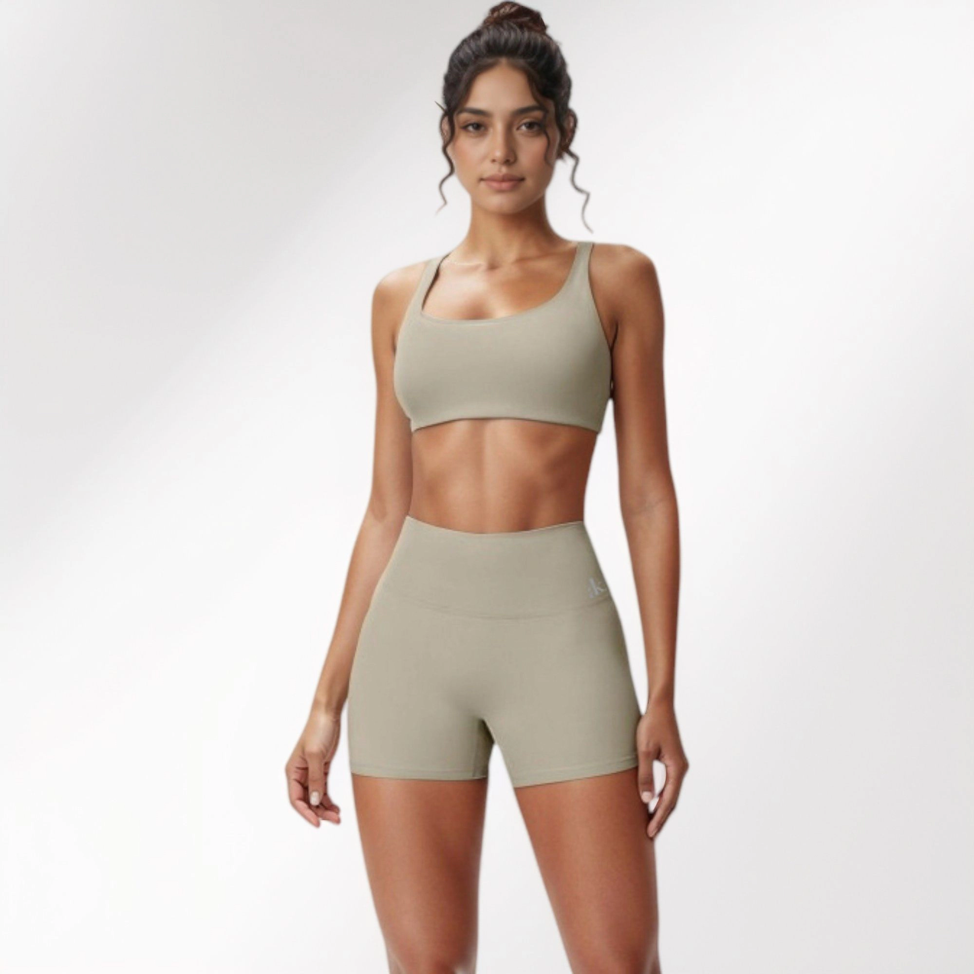 Anna-Kaci Women's Scoop Neck Sports Crop Top with Wide Shoulder Straps and Seamless Fit