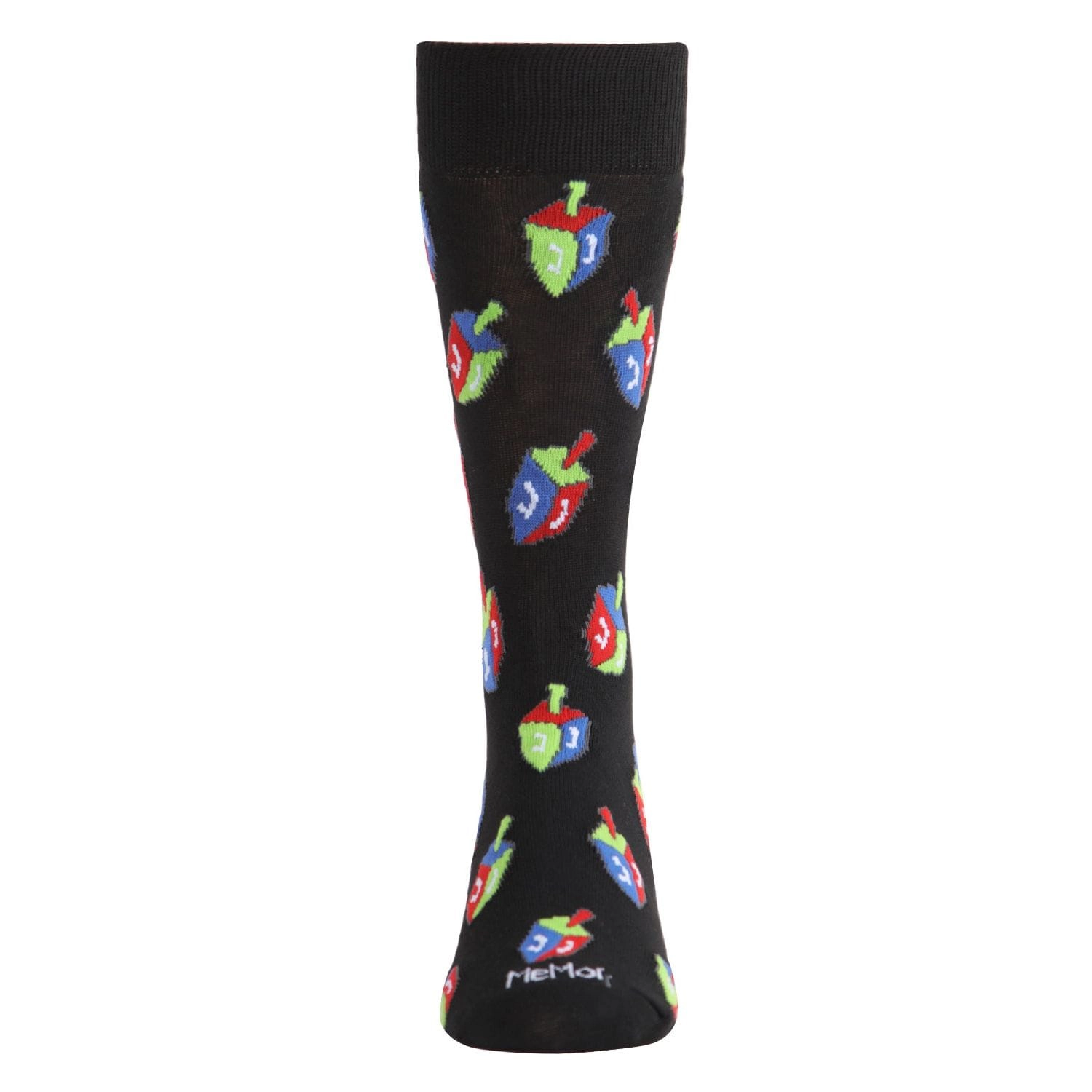 MeMoi Men's Colorful Hanukkah Dreidel Novelty Crew Socks