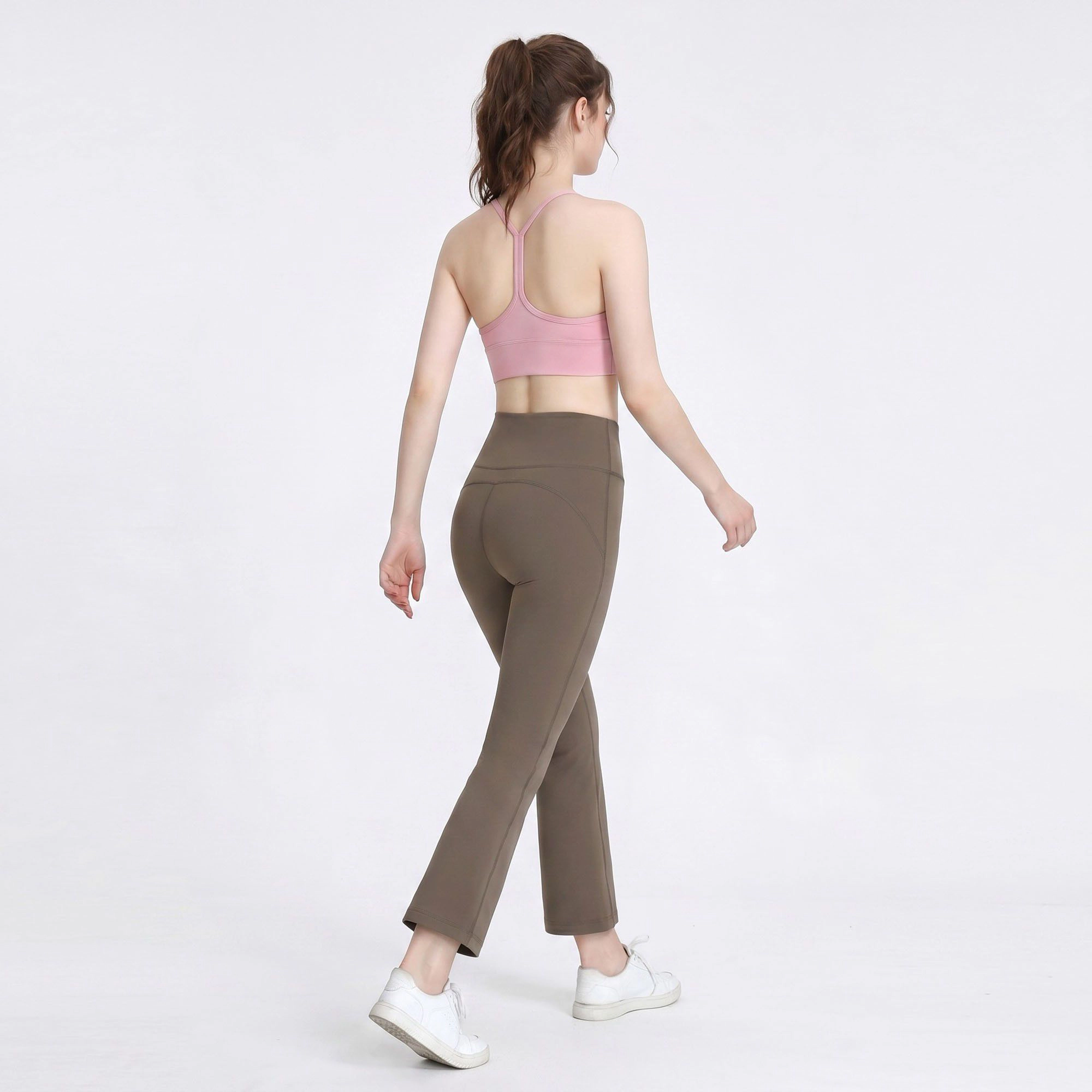 Anna-Kaci Women's High-Waist Flare Yoga Pants with Wide Waistband Smooth Stretch Pull On Workout Lounge