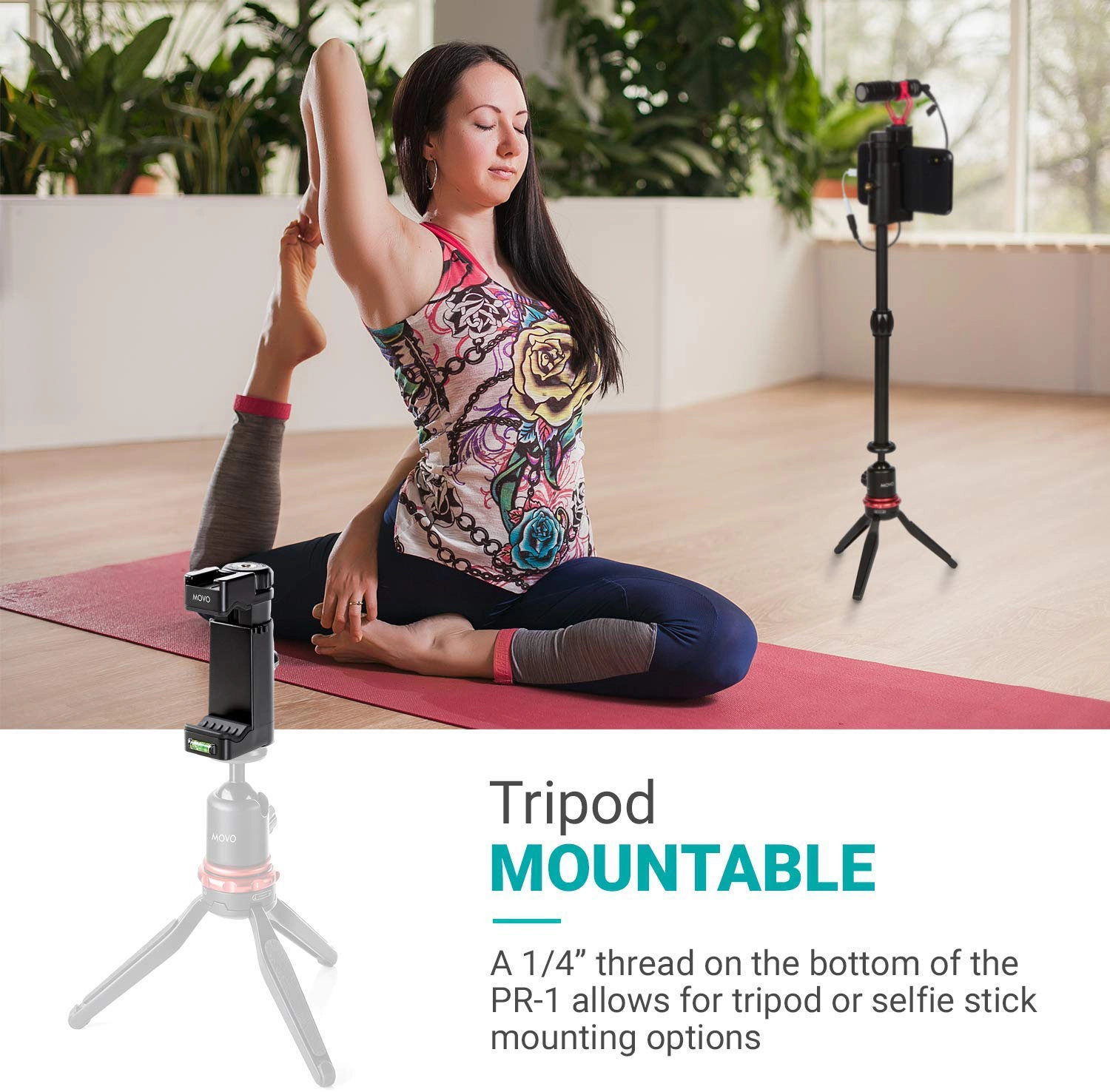 Movo PR-1 Smartphone Grip Handle Rig - Compatible with Most Smartphones