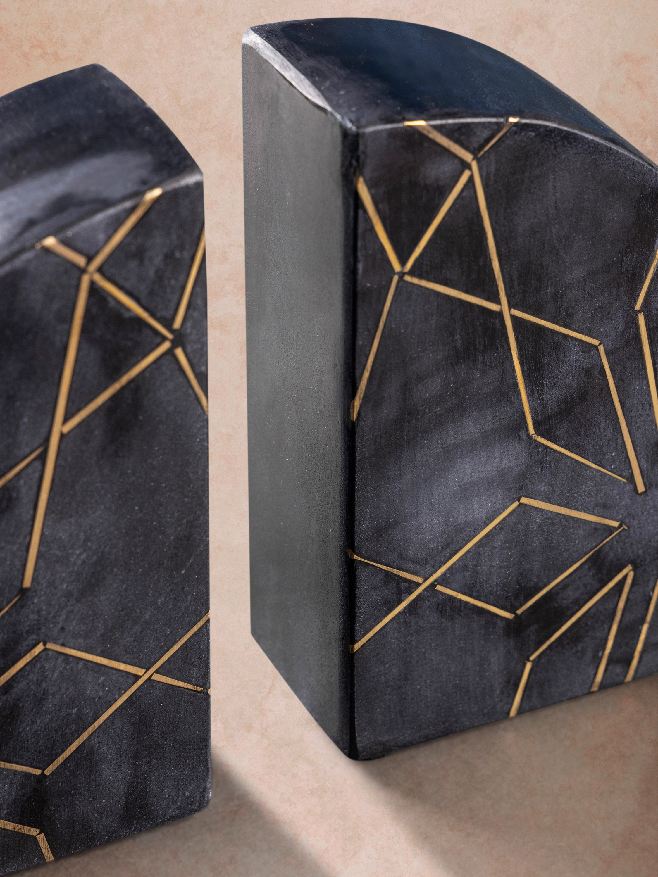 GAURI KOHLI Enchant Black Marble Bookends