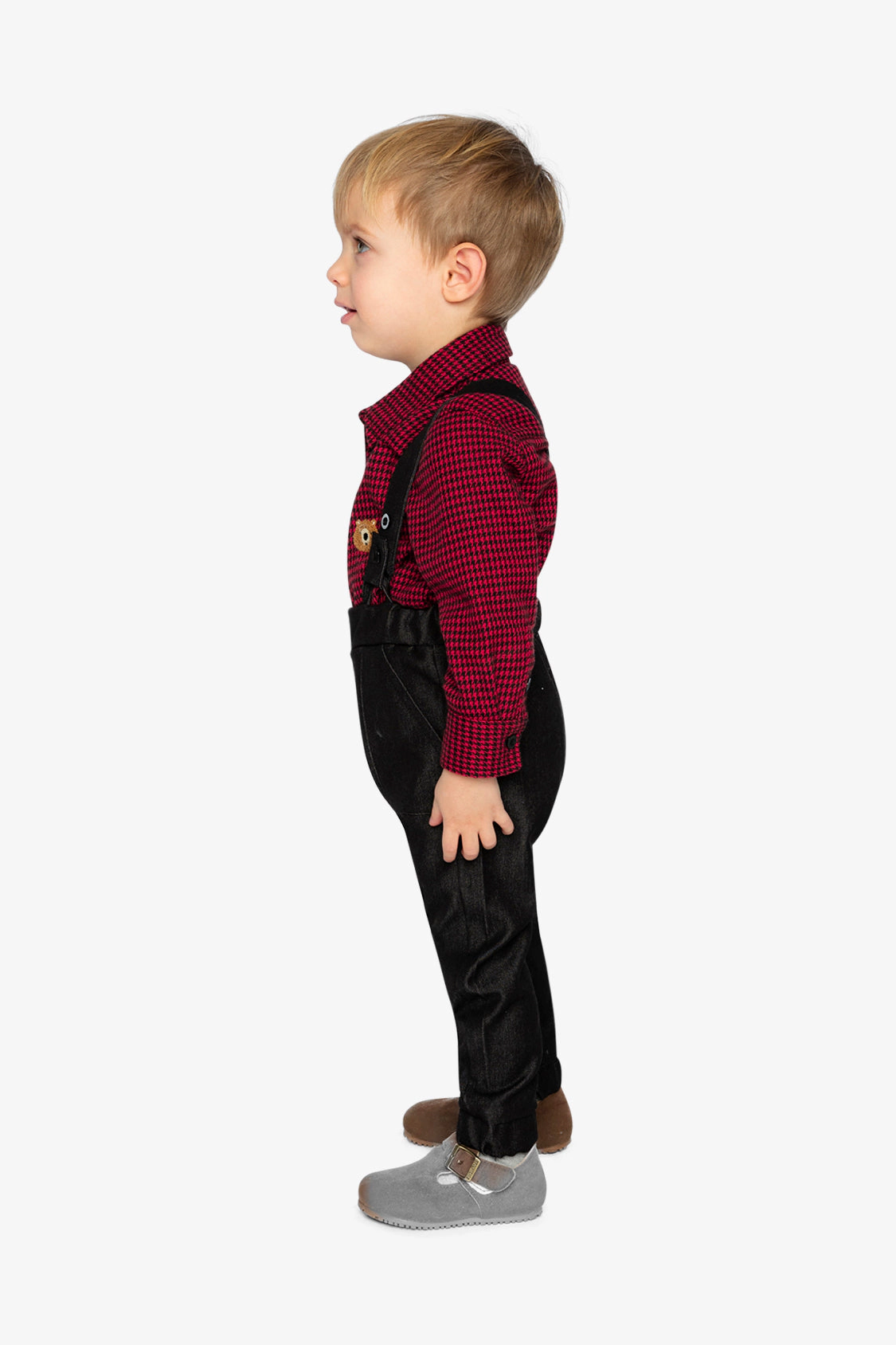 Deux par Boys Houndstooth Top & Pants Set