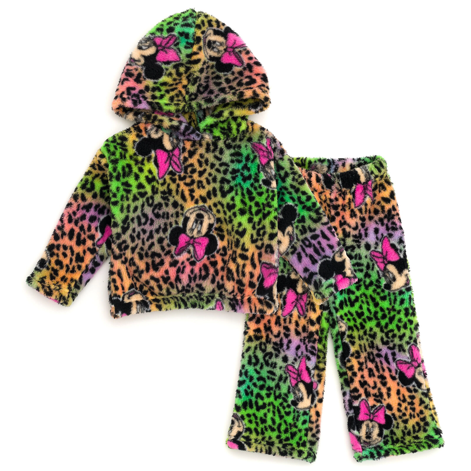Disney Minnie Mouse Girls' Fleece 2-Piece Hoodie and Pants Set