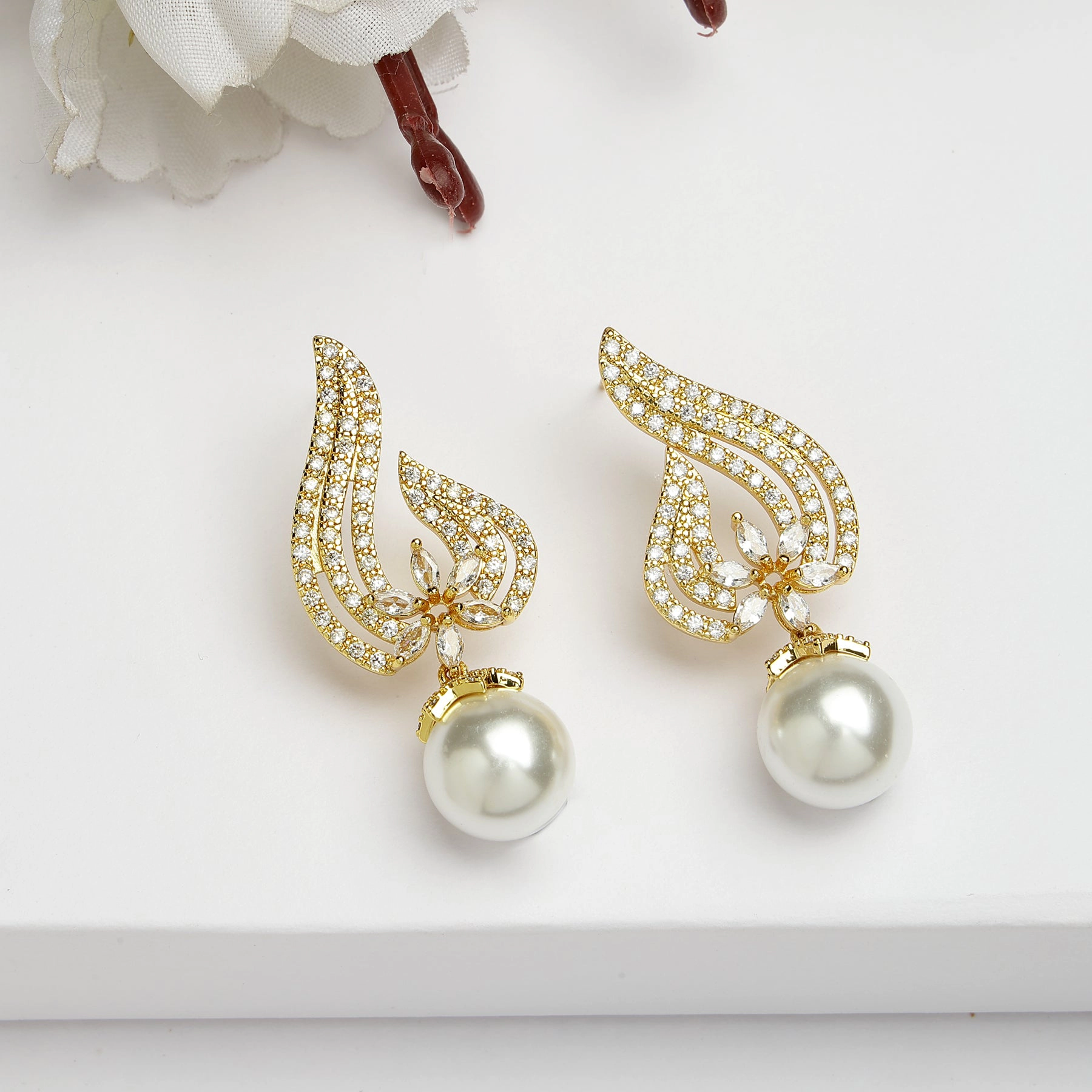 AGP PARIS Womens Diva Collection Minimalist Cubic Zirconia Drop Earrings