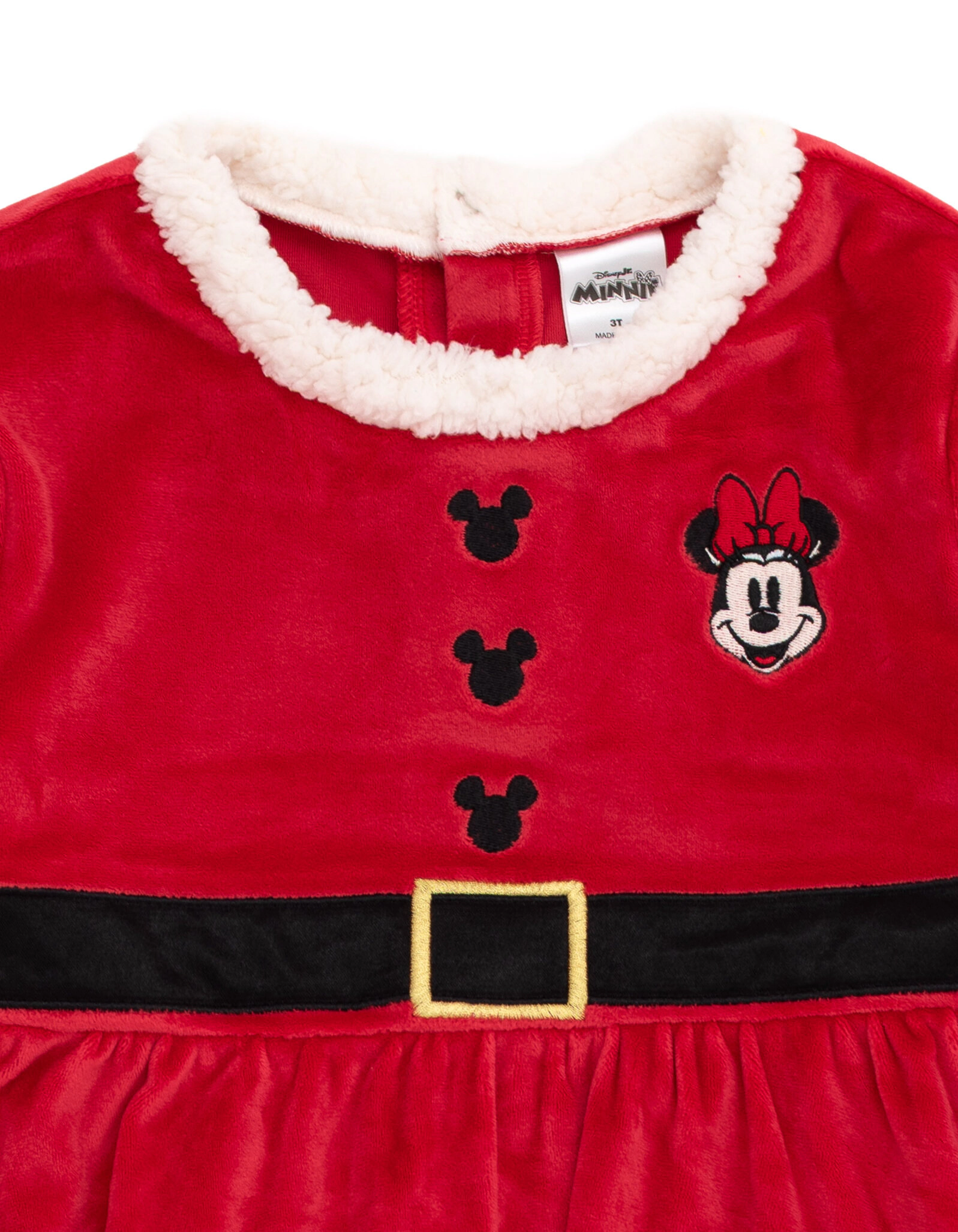 Disney Minnie Mouse Girls' Holiday Velour Dress and Hat Set