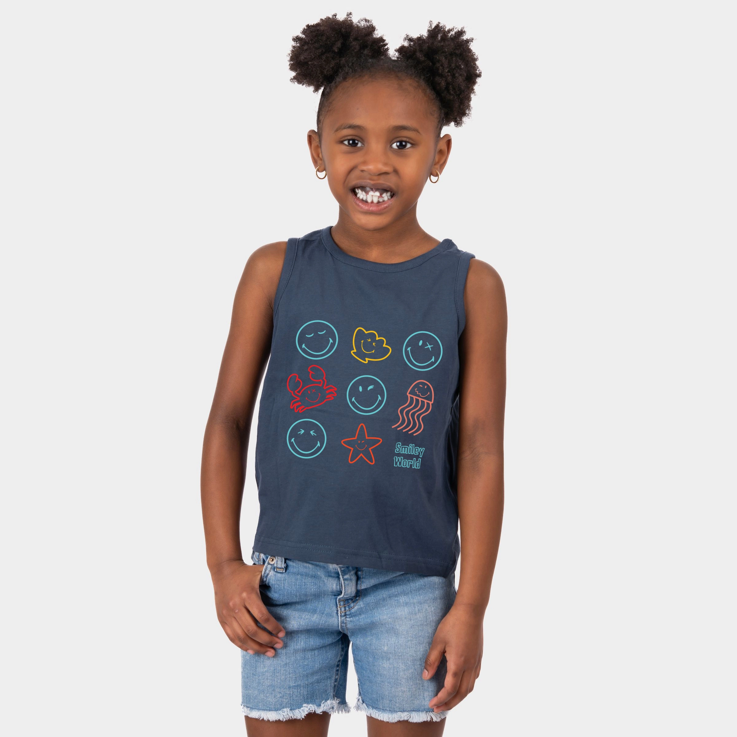The Juniper Shop - Youth Tank Top SmileyWorld Sea Critters Grid