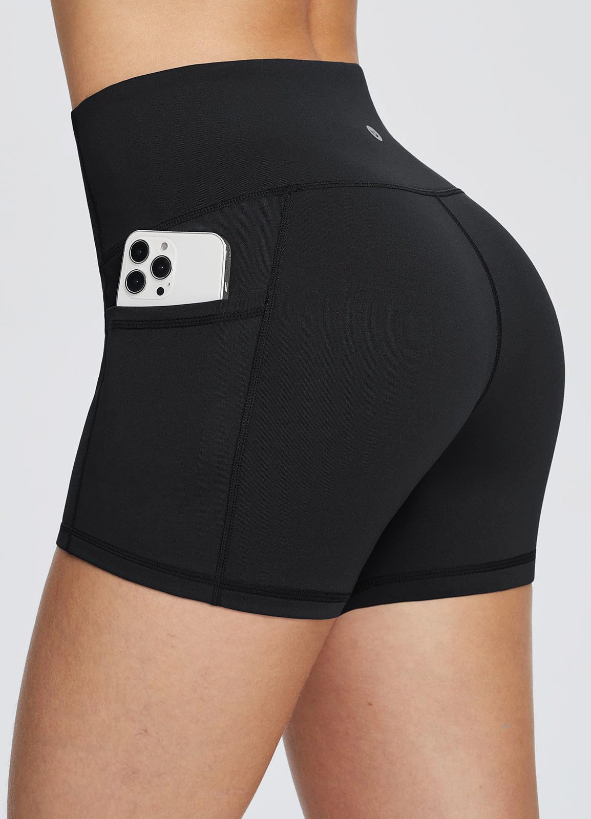 PIGFDK Women's High Waist Biker Shorts With 3 Pockets Compression Workout Activewear