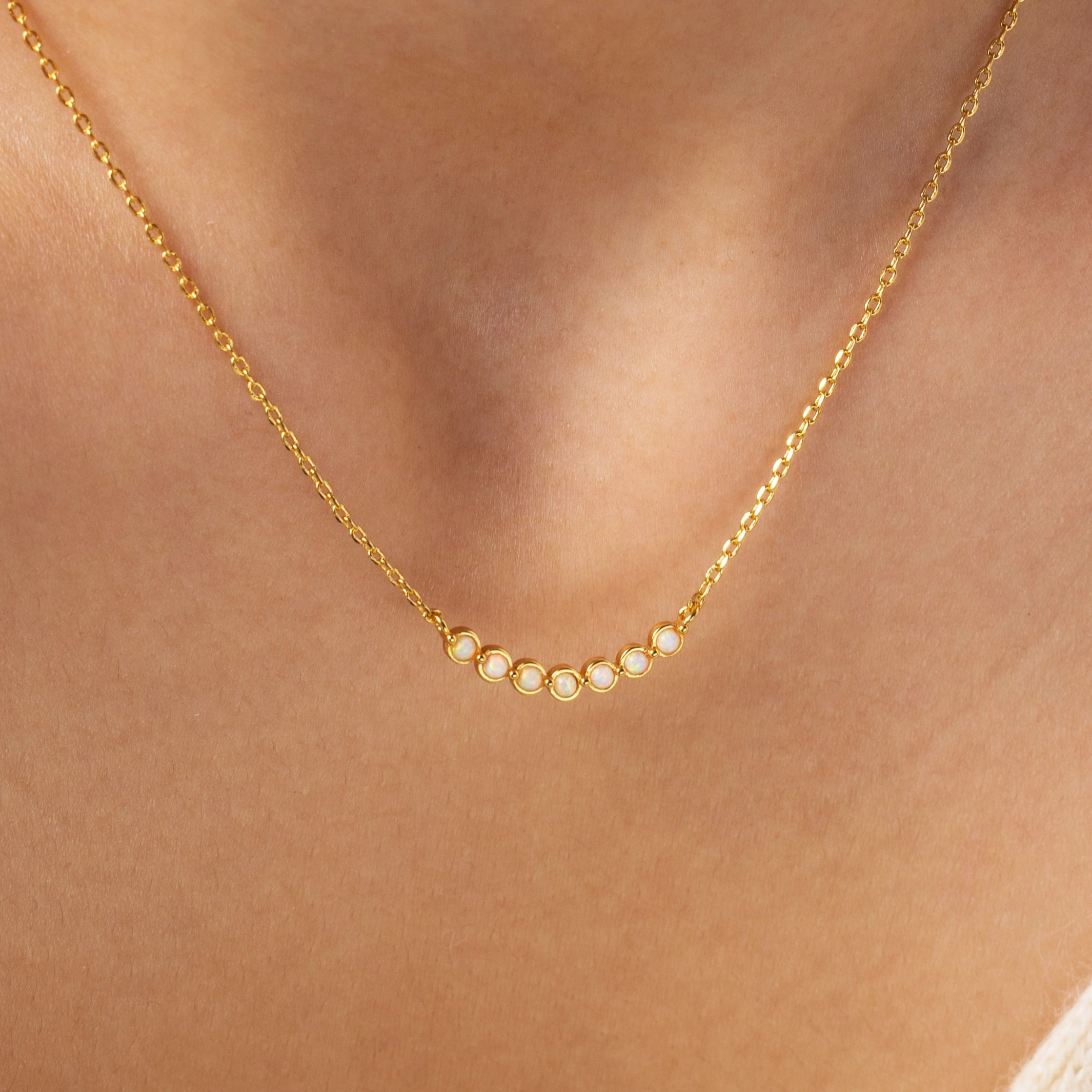 Mint & Lily Women's Opal Arc Necklace