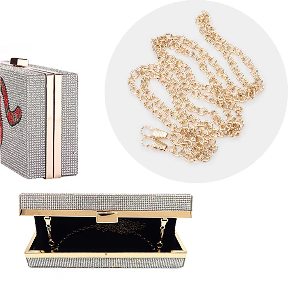FASHNZFAB Bling Snake Rectangle Evening Clutch / Crossbody Bag