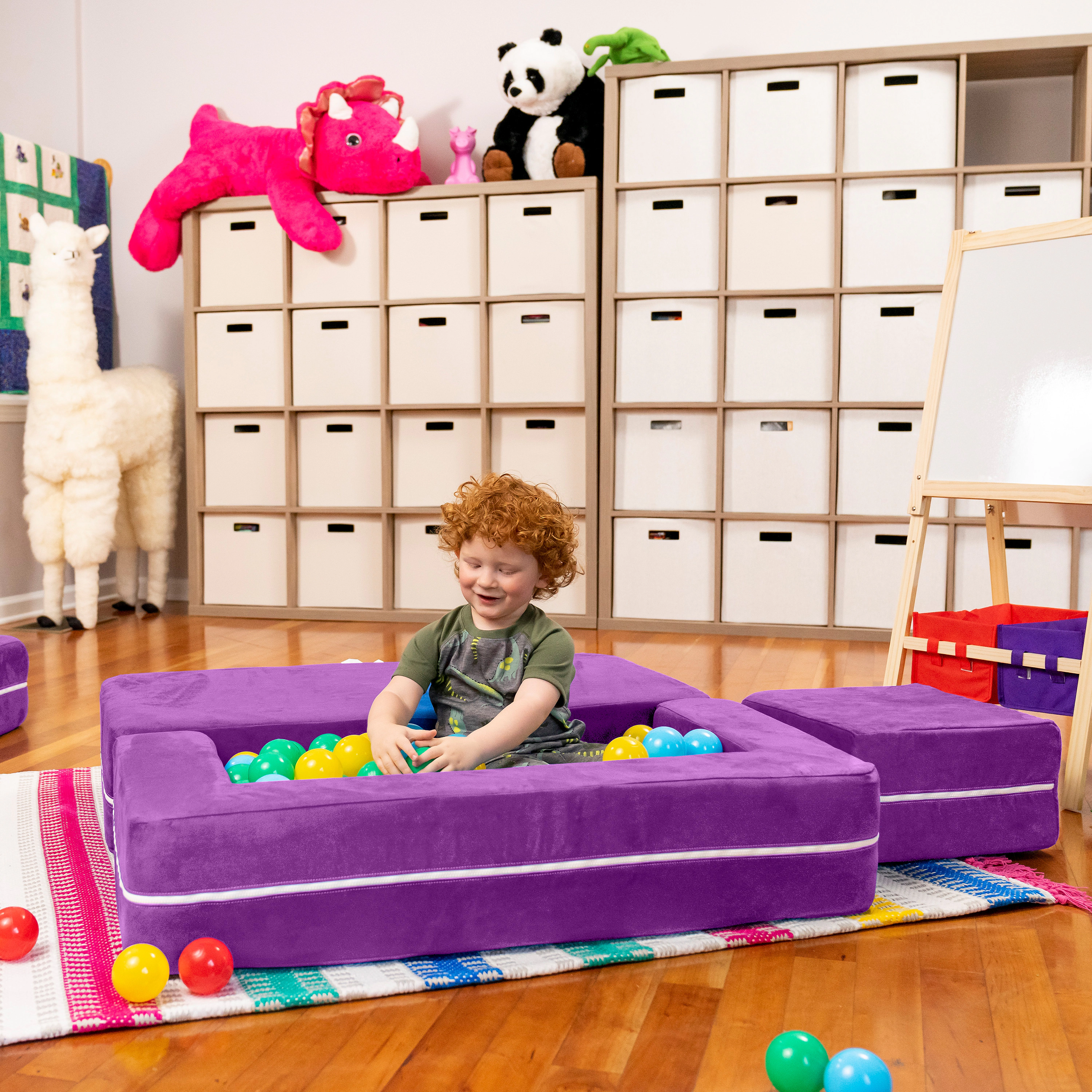 Zipline Modular Kids Loveseat & Ottomans