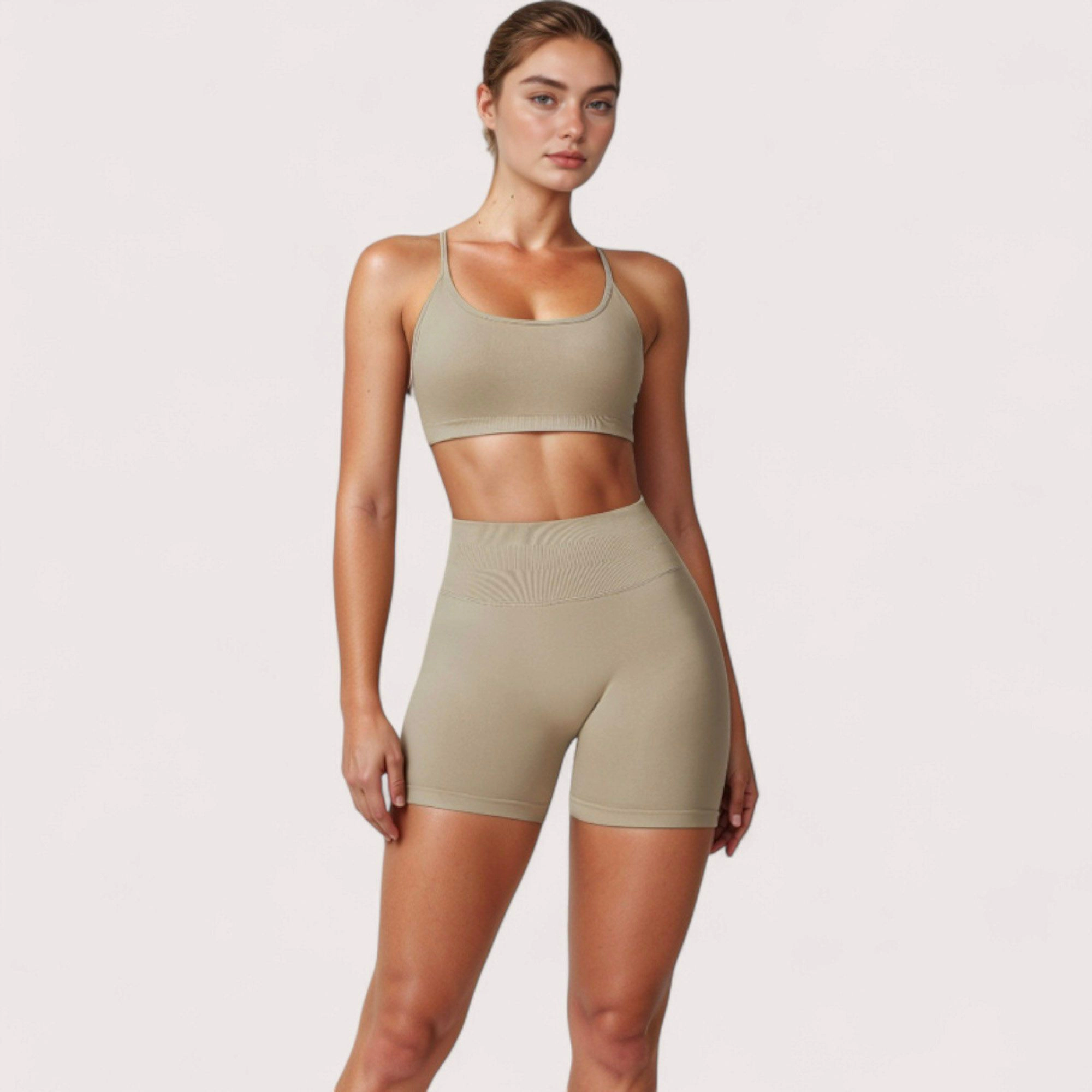 Anna-Kaci Women's High Waist Compression Biker Shorts with Sculpting Seam Detail and Stretch Fit Fabric