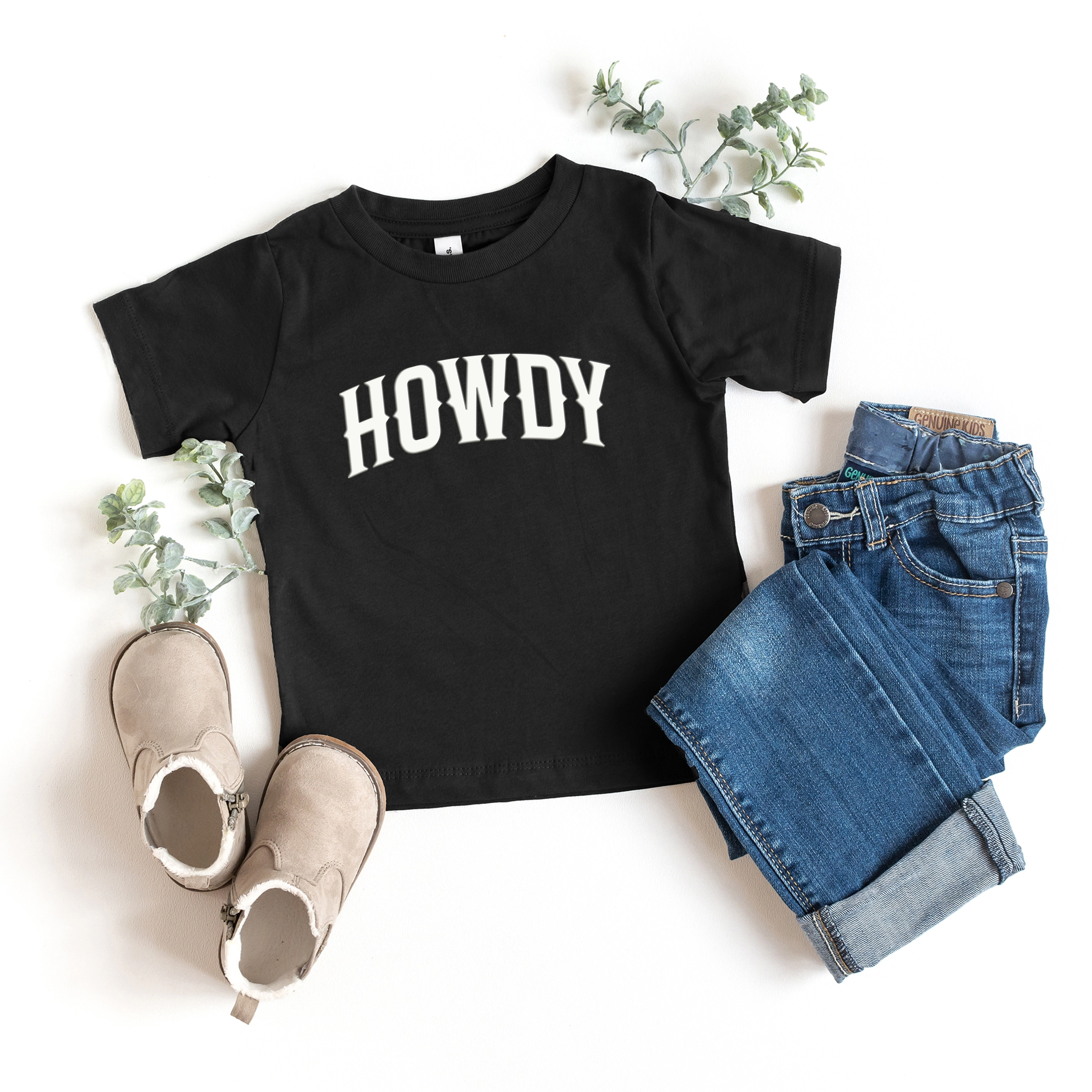The Juniper Shop - Howdy Arched Puff Toddler Short Sleeve Graphic T-Shirt